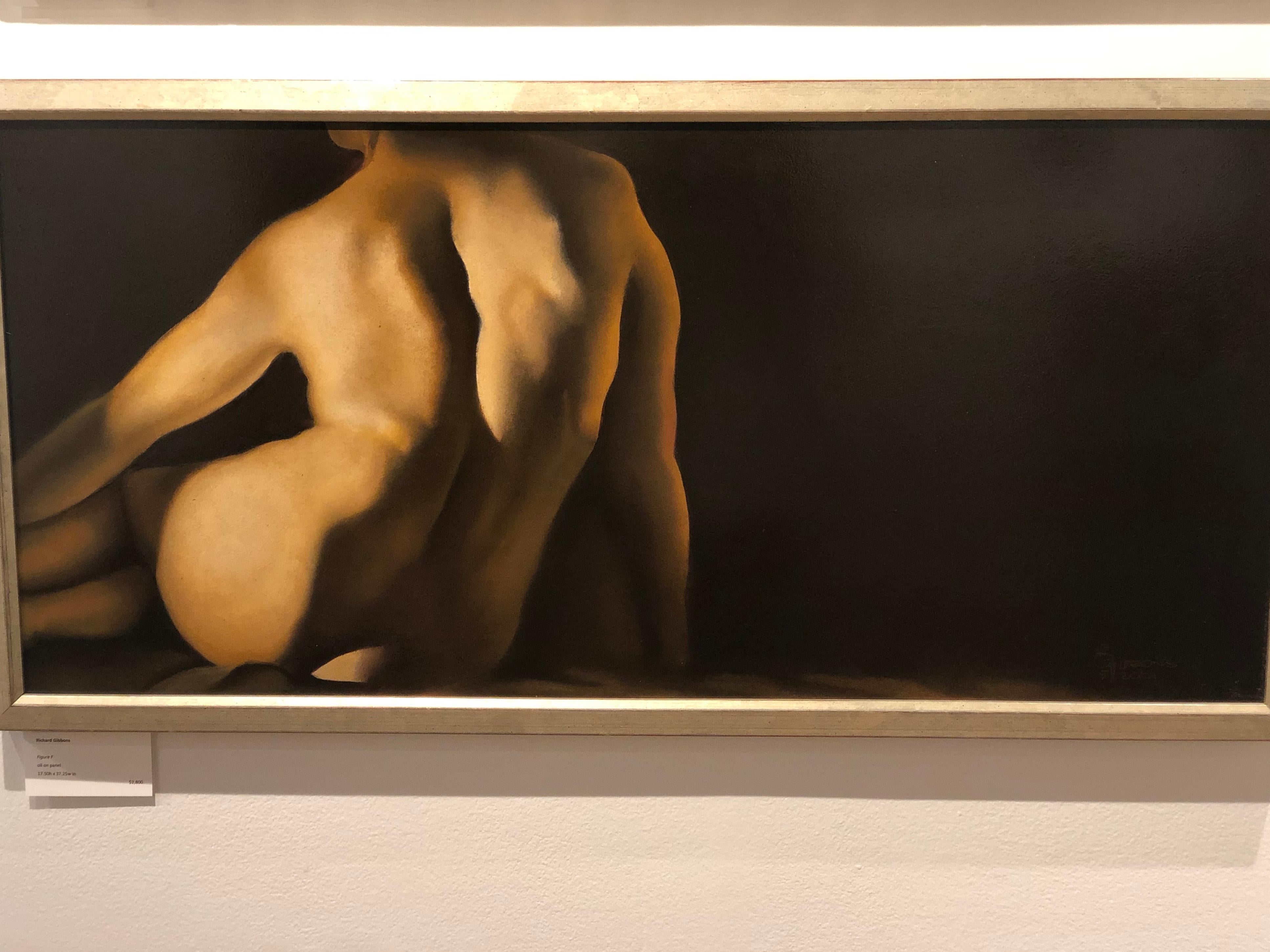 Figure F - Original Oil Painting of Nude Female Figure From Back in Soft Light 1