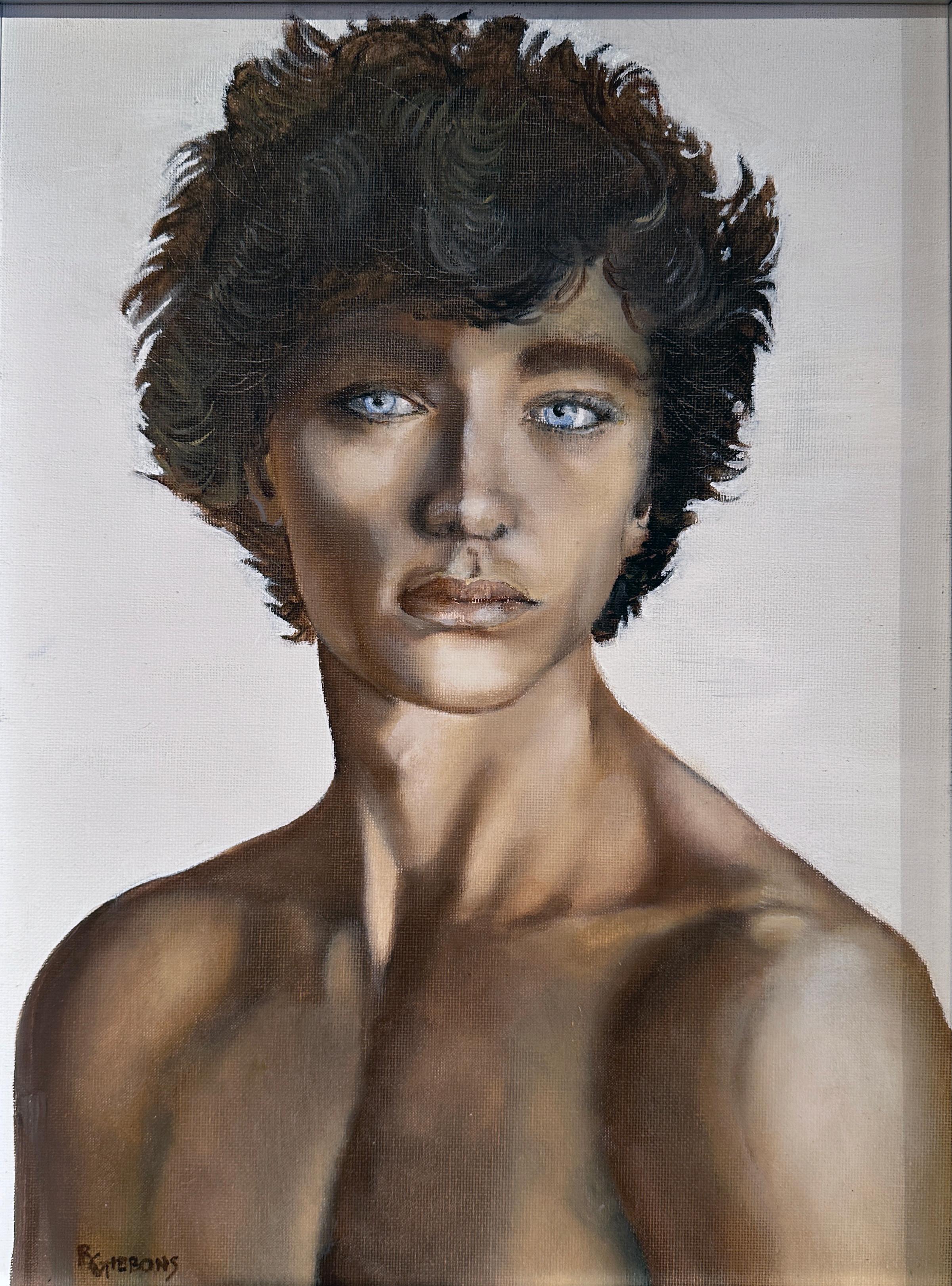 Hadrian's Antinous -  Original Ölgemälde (Beige), Portrait Painting, von Richard Gibbons