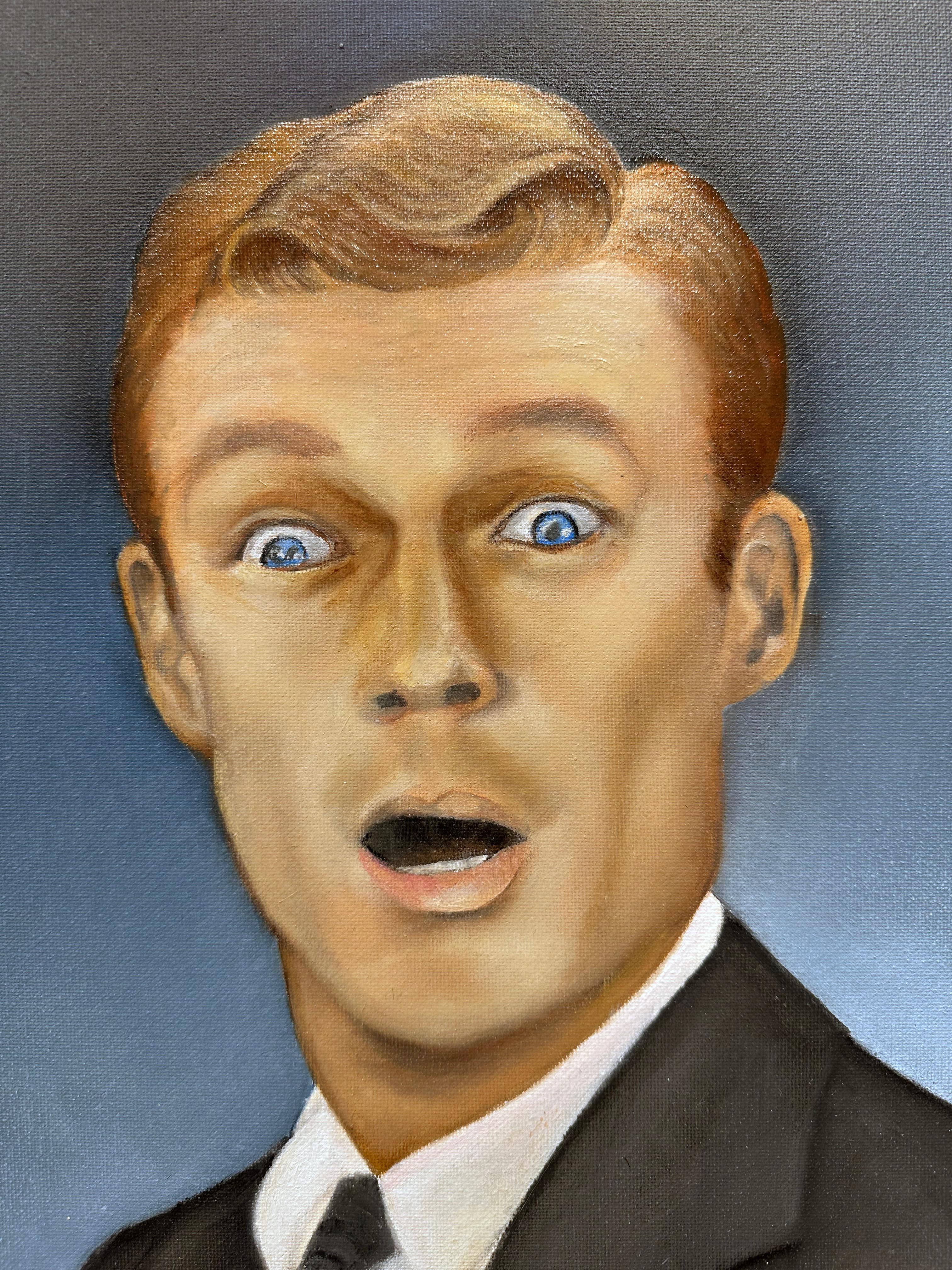 Impossibile! - Ritratto di uomo colto di sorpresa, Pittura ad olio originale - Painting di Richard Gibbons