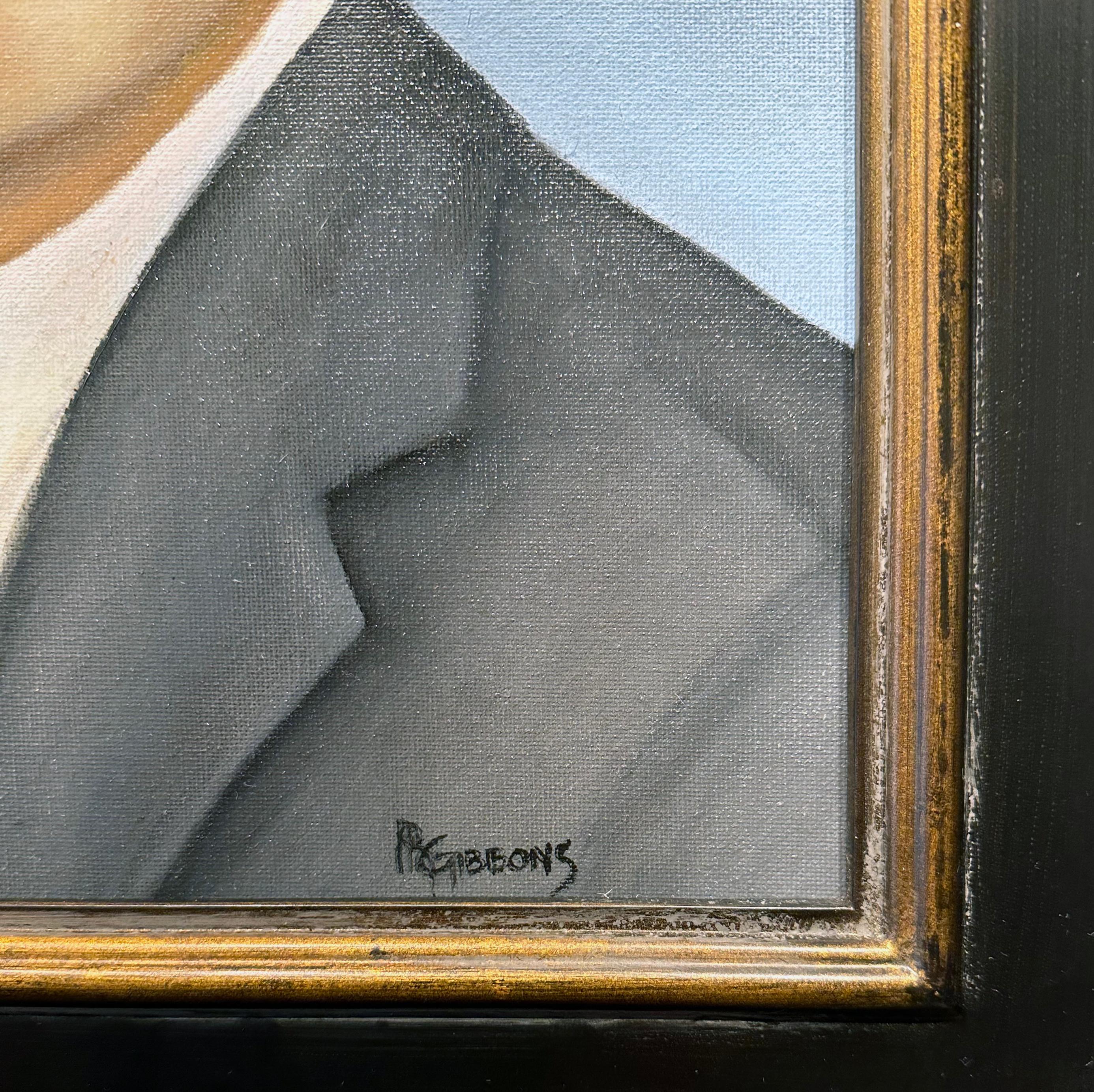 Questo quadro fa parte di una serie di ritratti di Richard Gibbons in cui il soggetto mostra shock, sgomento, rabbia o ambivalenza in risposta a un evento esterno sconosciuto. I ritratti sono dipinti in uno stile retrò che si rifà agli anni '50.