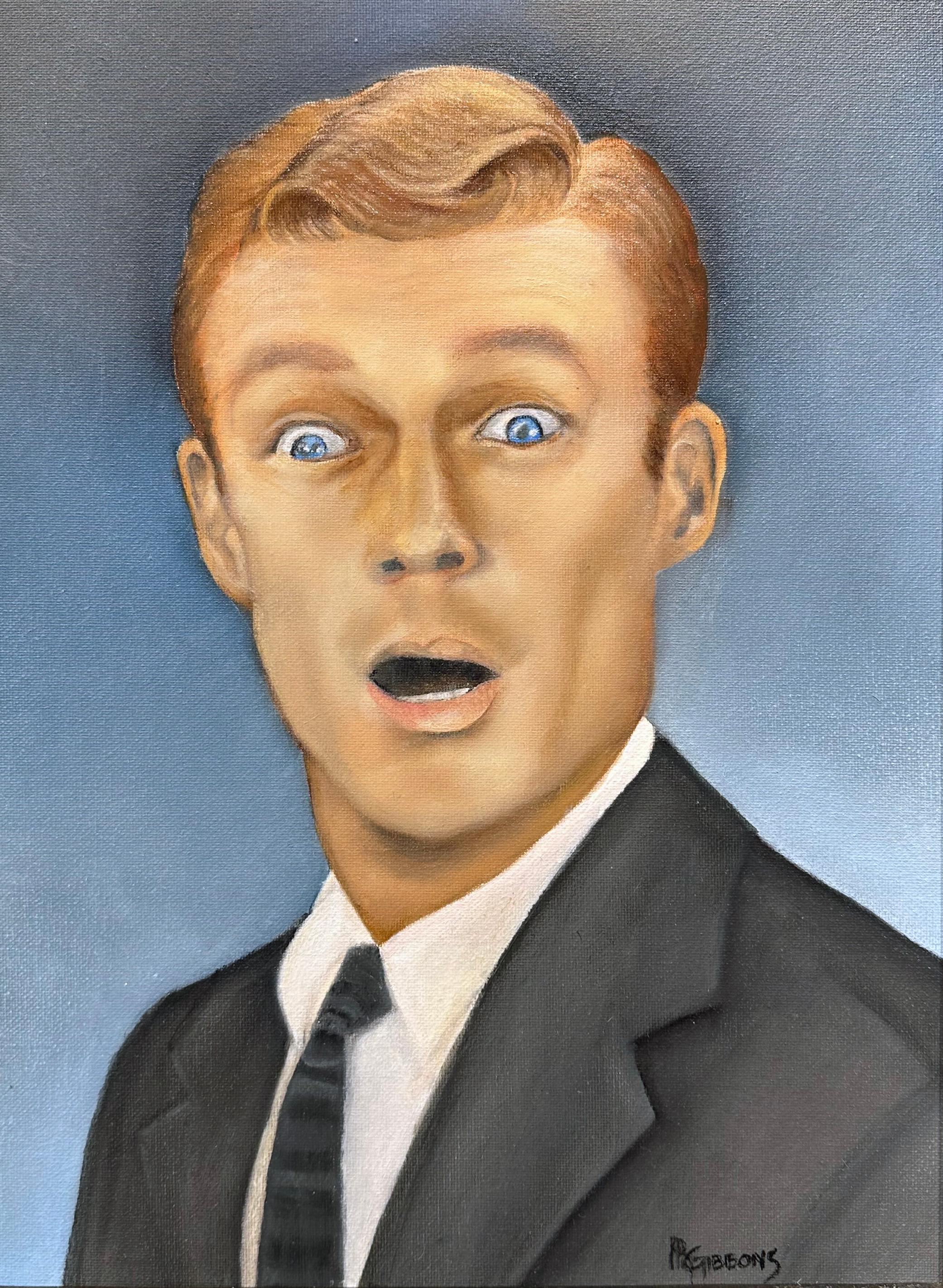 Impossibile! - Ritratto di uomo colto di sorpresa, Pittura ad olio originale 1