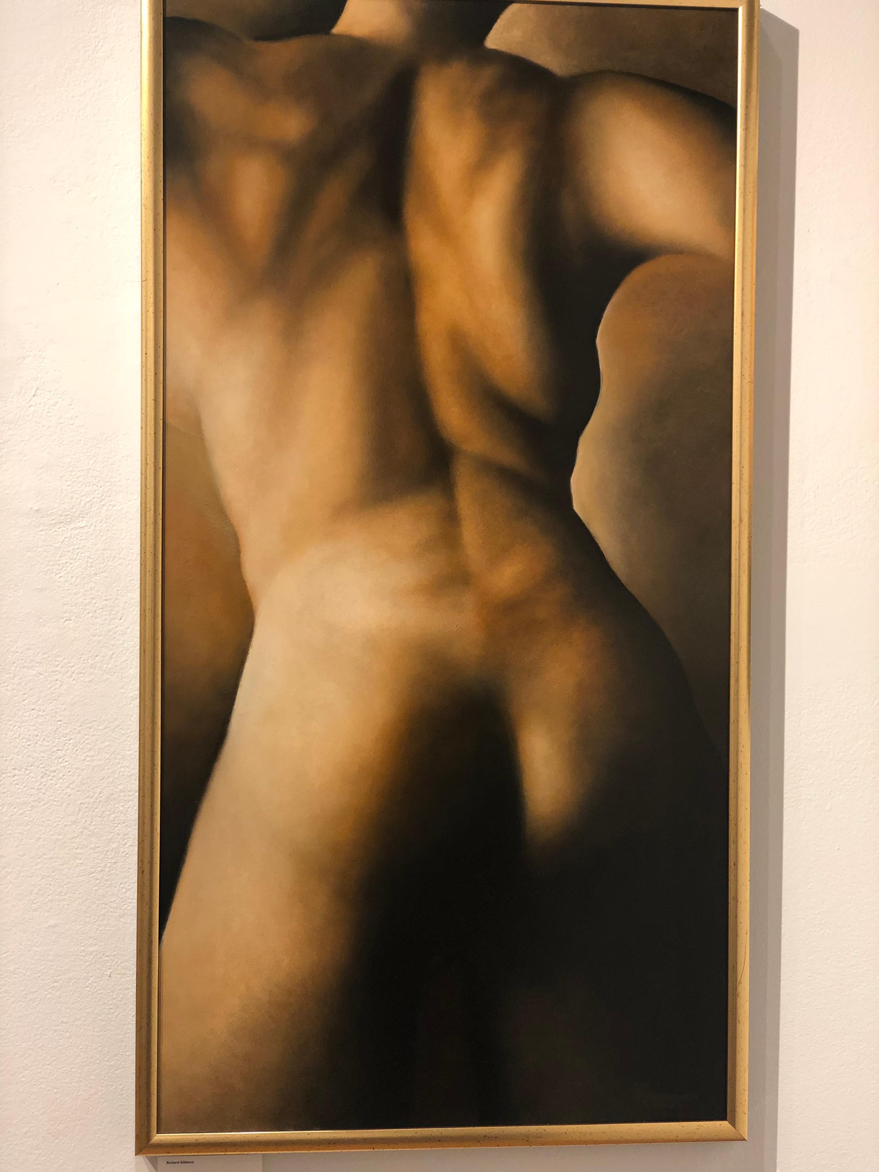 Movement (#172) - Original Ölgemälde eines nackten weiblichen Rückens in warmen Hauttönen – Painting von Richard Gibbons
