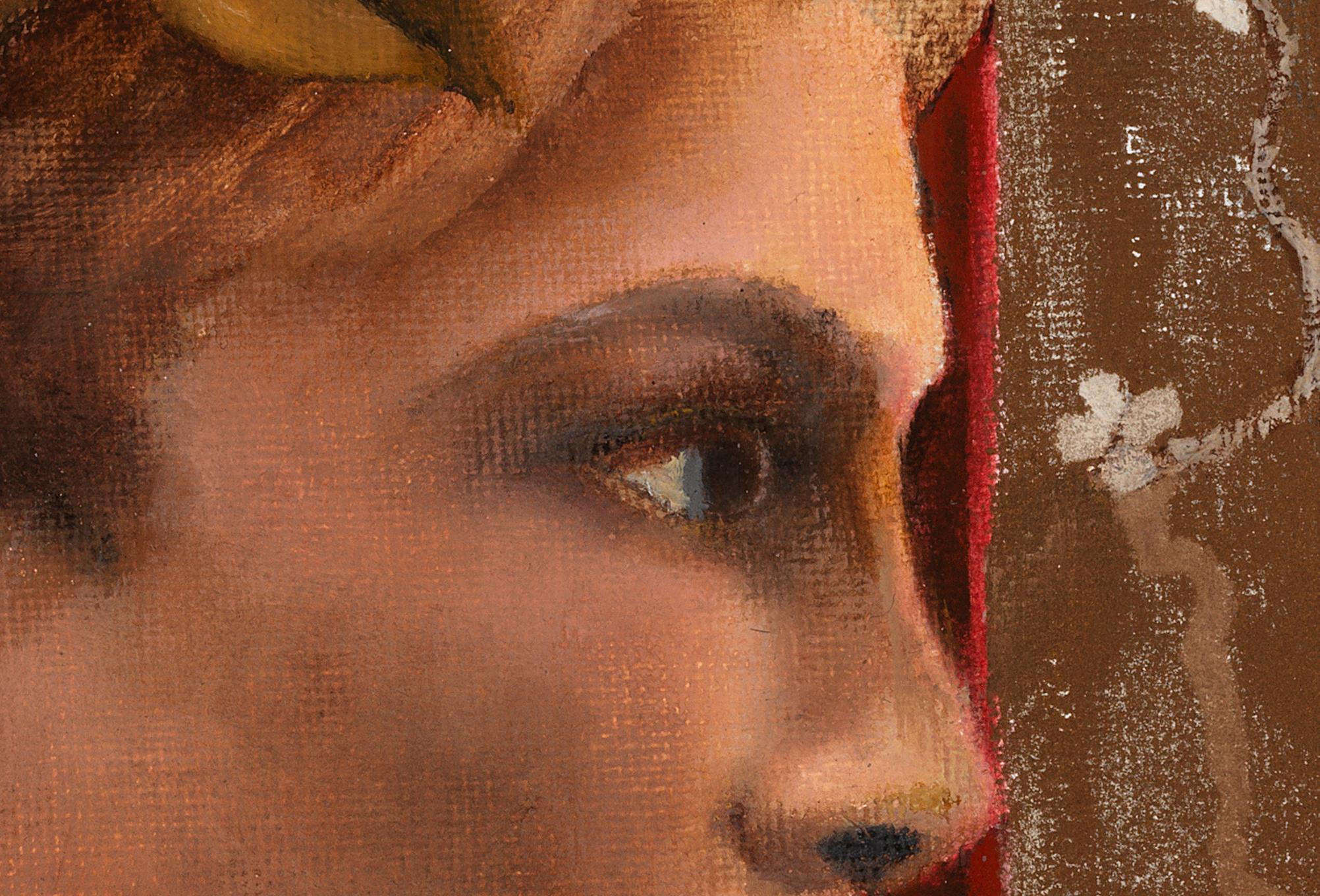 Return to Eden and Innocence - Young Male and Female Portrait Diptych 2