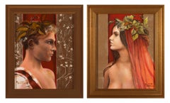 Return to Eden and Innocence - Young Male and Female Portrait Diptych