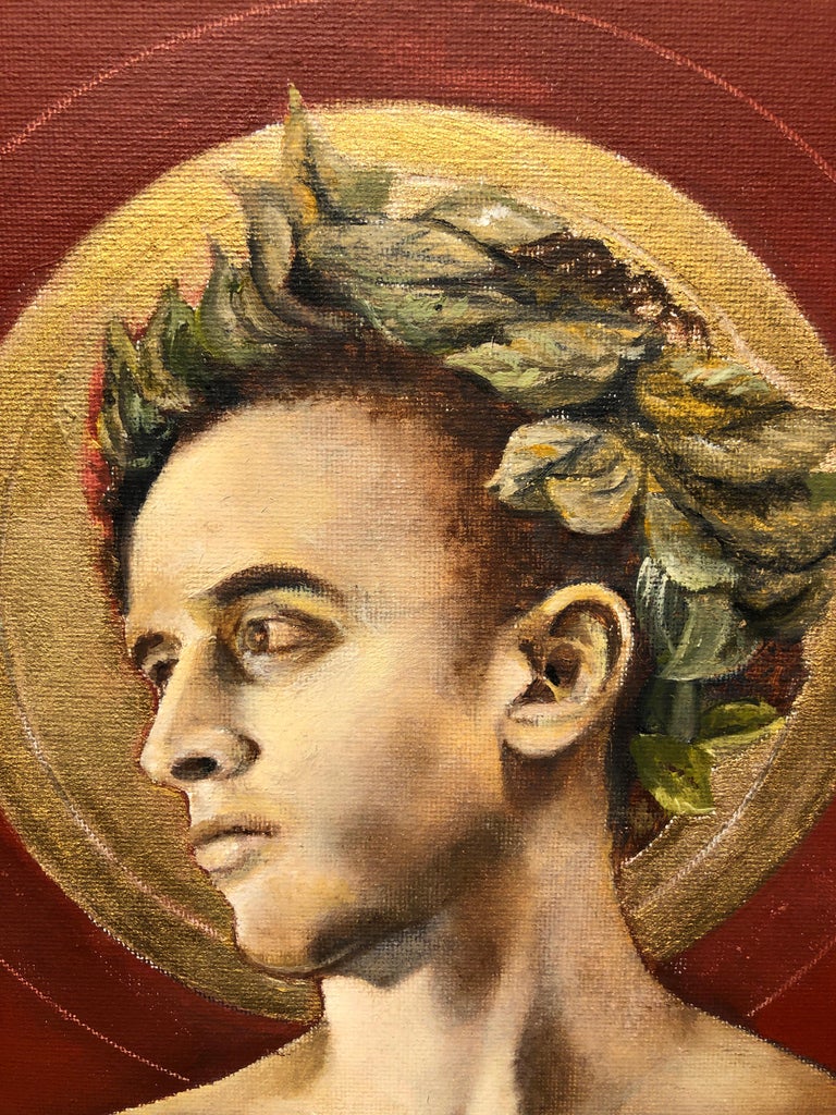 Richard Gibbons - Saint Dante - Nude Male w/ Halo, Gazing to the Side