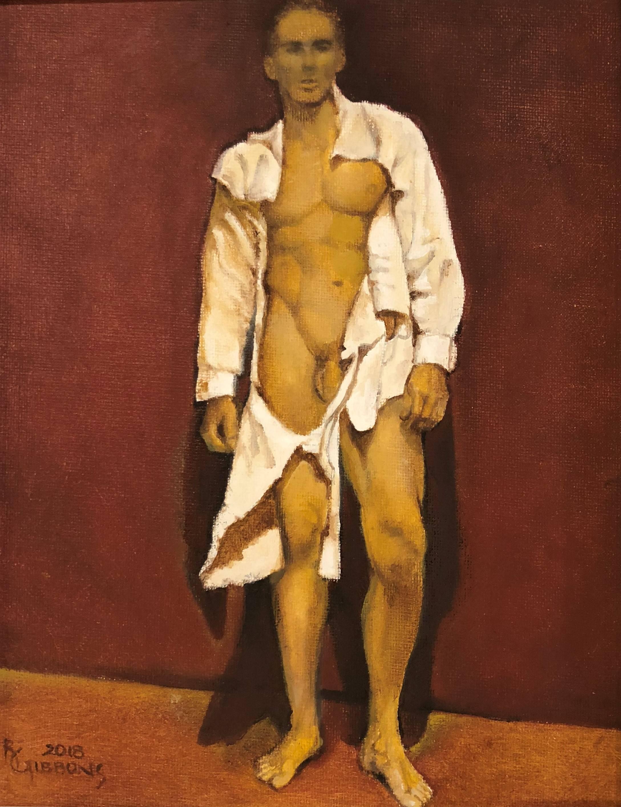 Richard Gibbons Nude Painting - Shredded Shirt