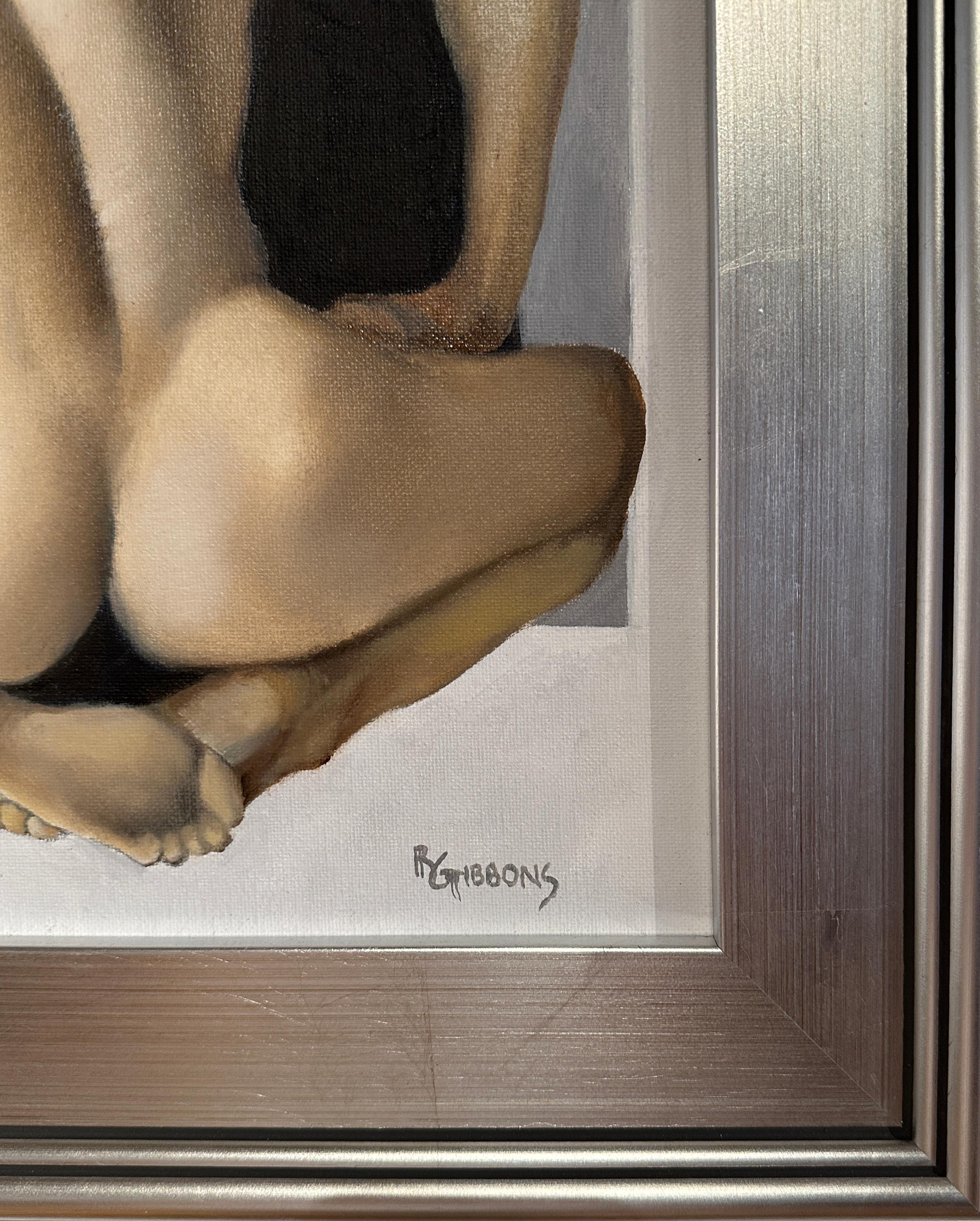 Spalle, Original Ölgemälde eines muskulösen männlichen Aktes, gerahmt (Zeitgenössisch), Painting, von Richard Gibbons