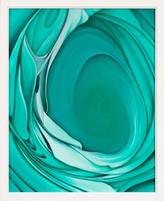 Vortex - Original Abstract Oil Painting with Swirling Shades of Green