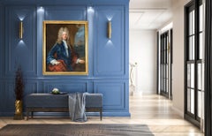 Portrait of Captain James Moneypenny (1670-1721) Antique oil on canvas painting