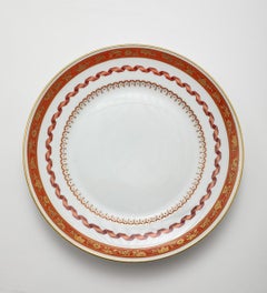 Richard Ginori 1735 Hand-painted Porcelain Dinner Plate in Pincio Red