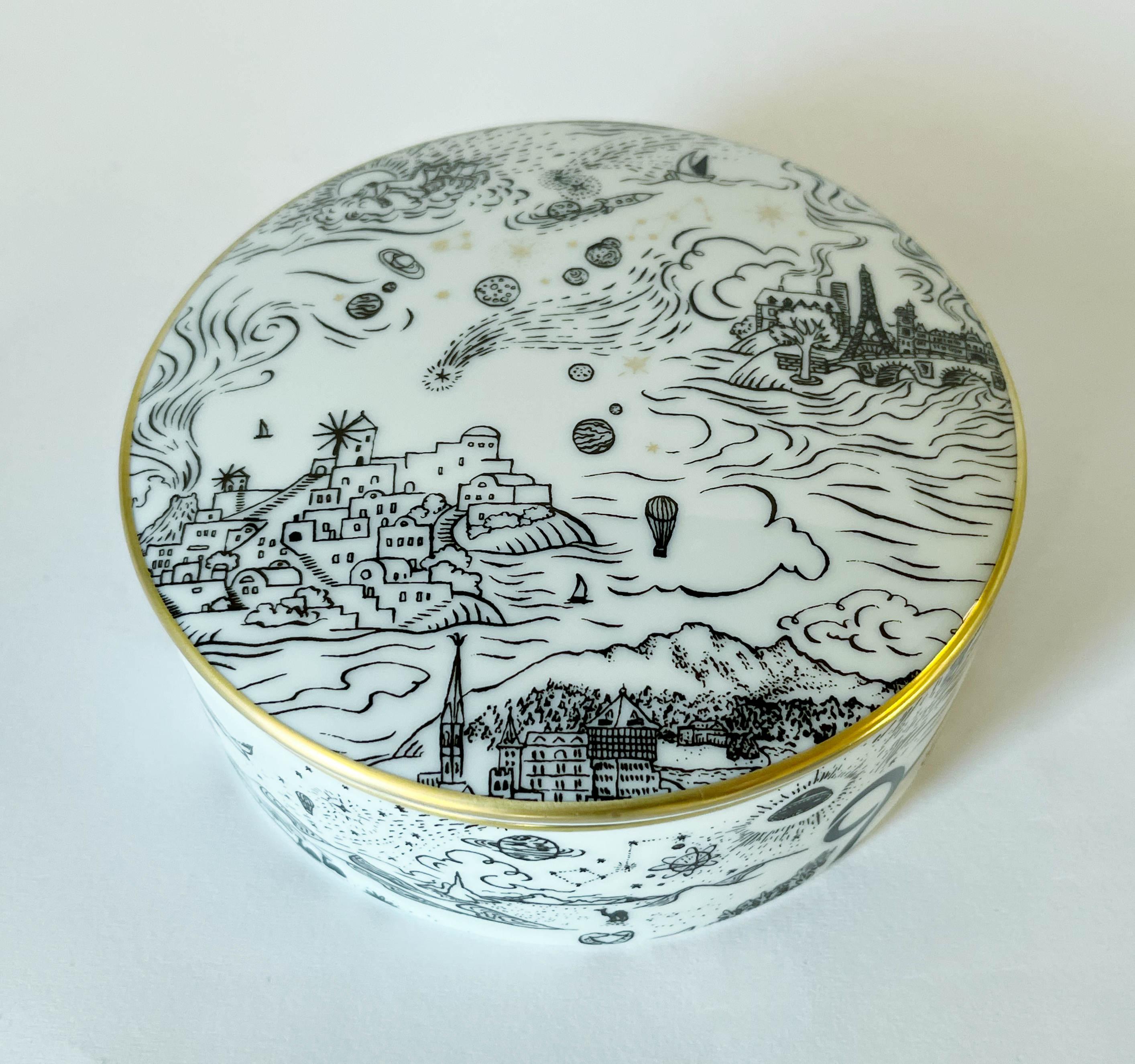 Rara caja de porcelana Richard Ginori 1735 Corona Storica con imágenes de París, Santorini, Ginebra, Hollywood y Barcelona / Made in Italy
Marca original en la base / viene en la caja original
Diámetro: 5 pulgadas, altura 2 pulgadas
1 disponible en