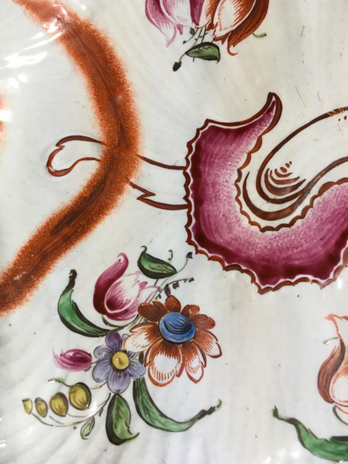 Italy Richard Ginori 1750 Pair of Porcelain Bowls Pink Tulip Decor For Sale 12