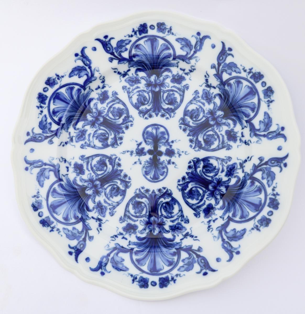 Porcelain Richard Ginori Babele Blue Dinner Plate
