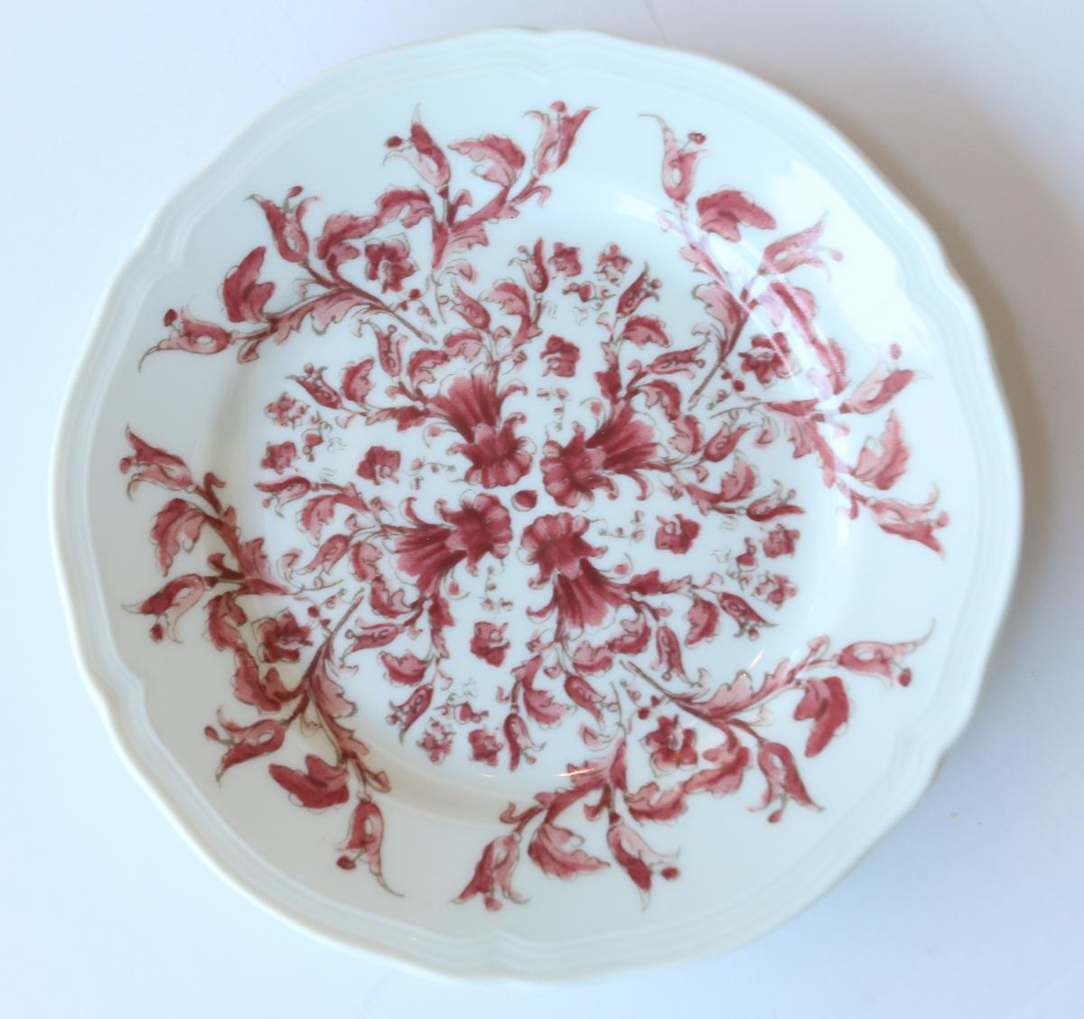 Porcelain Richard Ginori Babele Rosso Red Bread Plate
