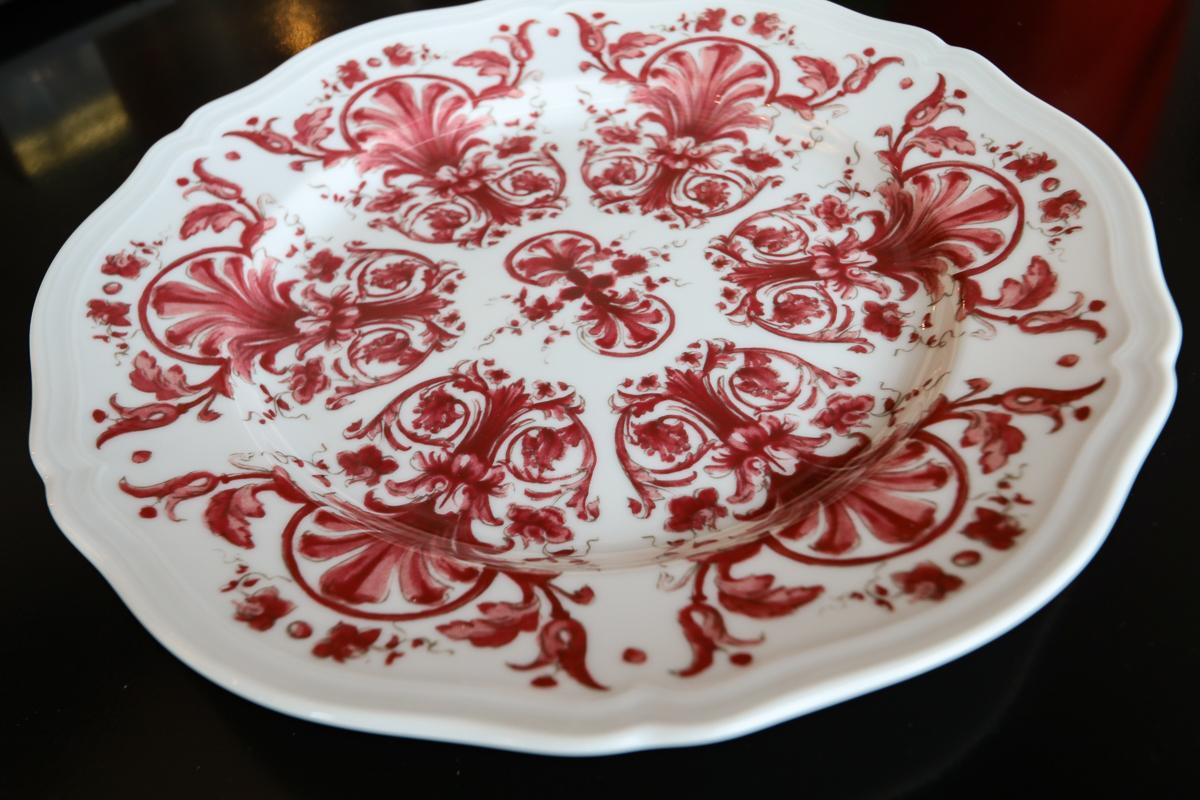 Porcelain Richard Ginori Babele Rosso Red Dinner Plate