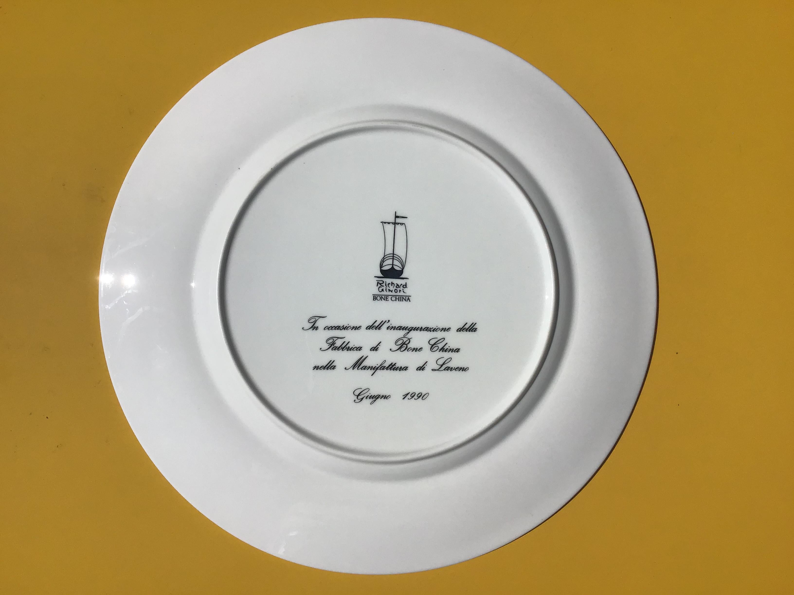 Other Richard Ginori Bone China Plate Porcelain, 1990, Italy For Sale