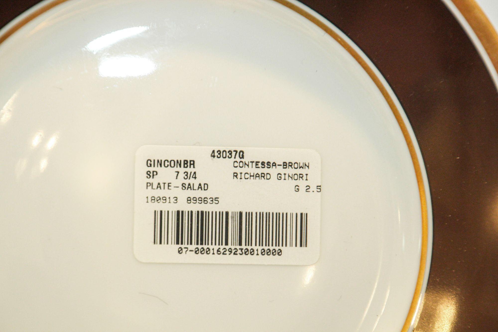 Richard Ginori Vajilla marrón y dorada Servicio de 93 piezas en venta 1