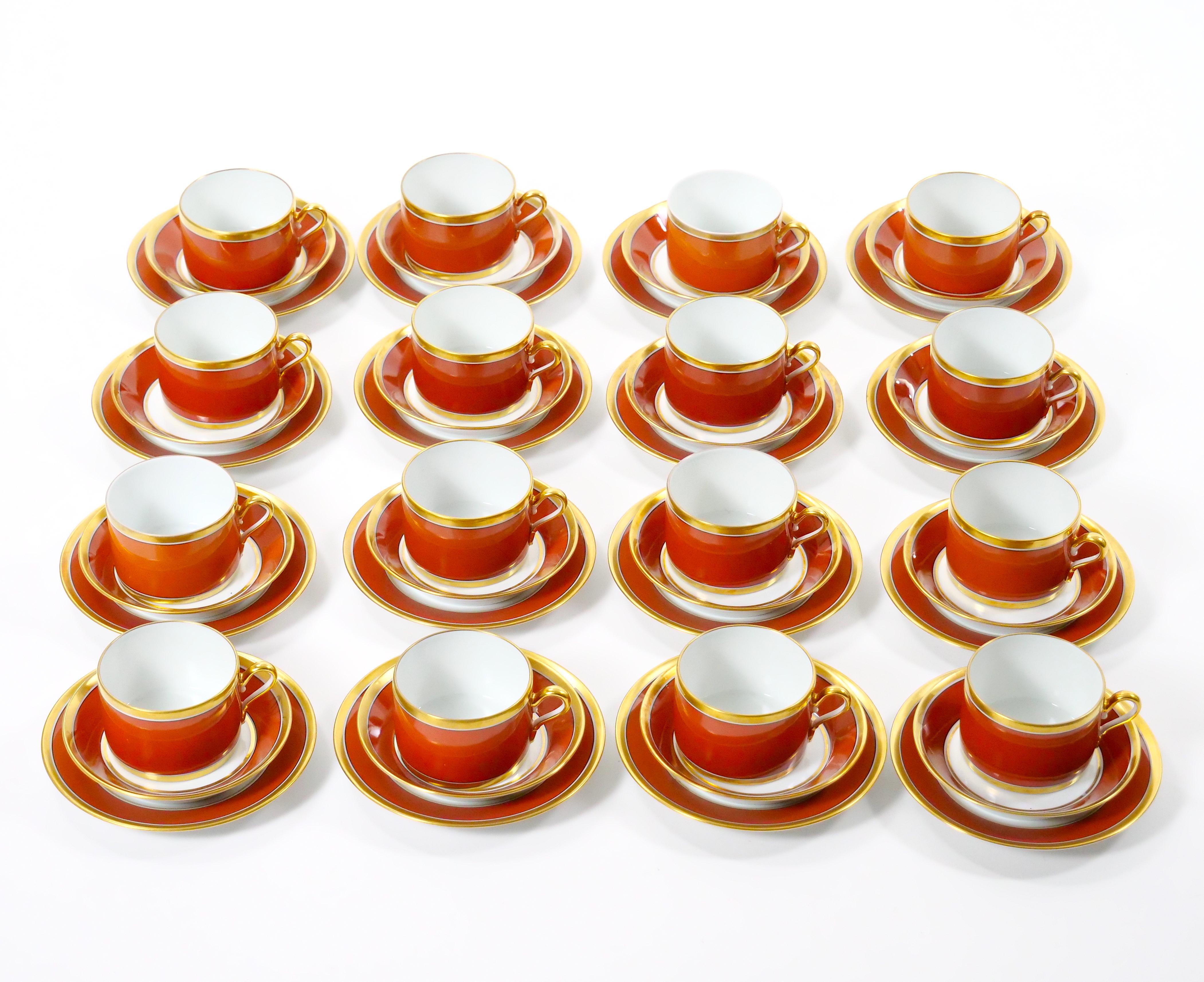 Doré Richard Ginori Burnt Orange Contessa Extensive Dinnerware Service Of 141 Pieces en vente