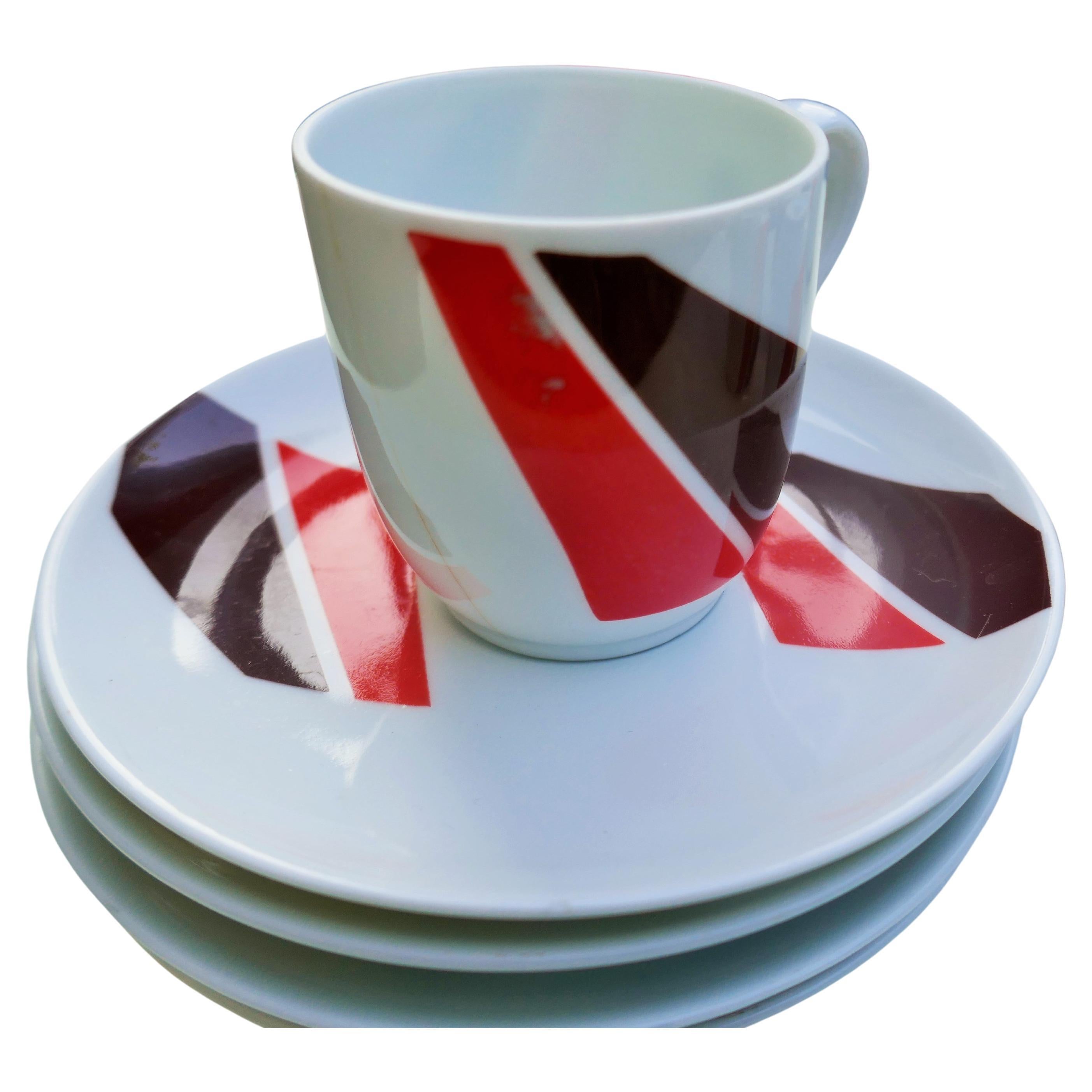 Richard Ginori coffee service with decoration in the style of Arnaldo Pomodoro im Zustand „Relativ gut“ im Angebot in Lugo, IT