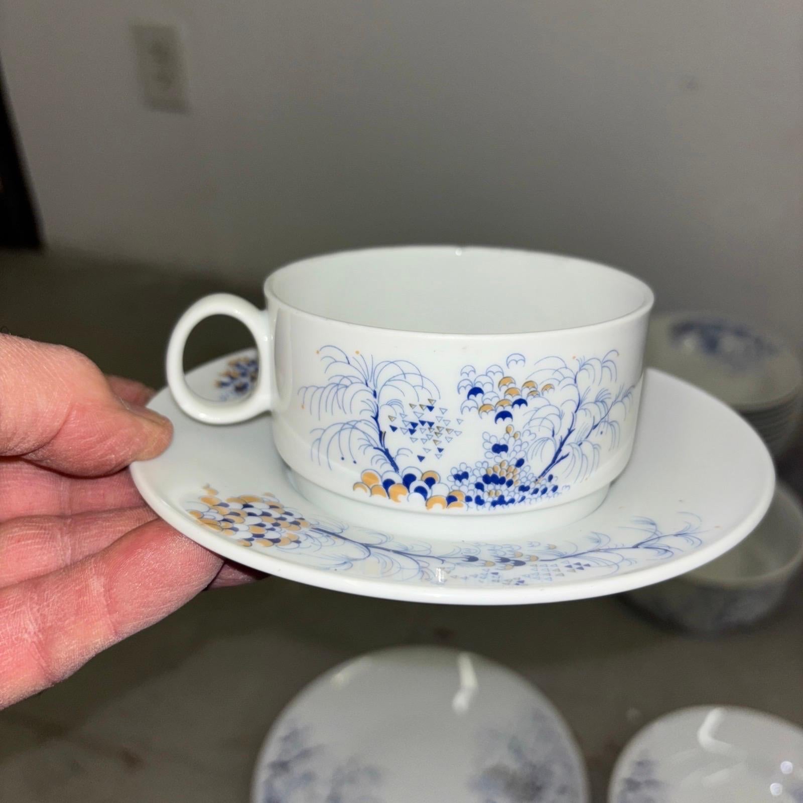 Richard Ginori Complete Willow Pattern Dinnerware Set For Sale 1