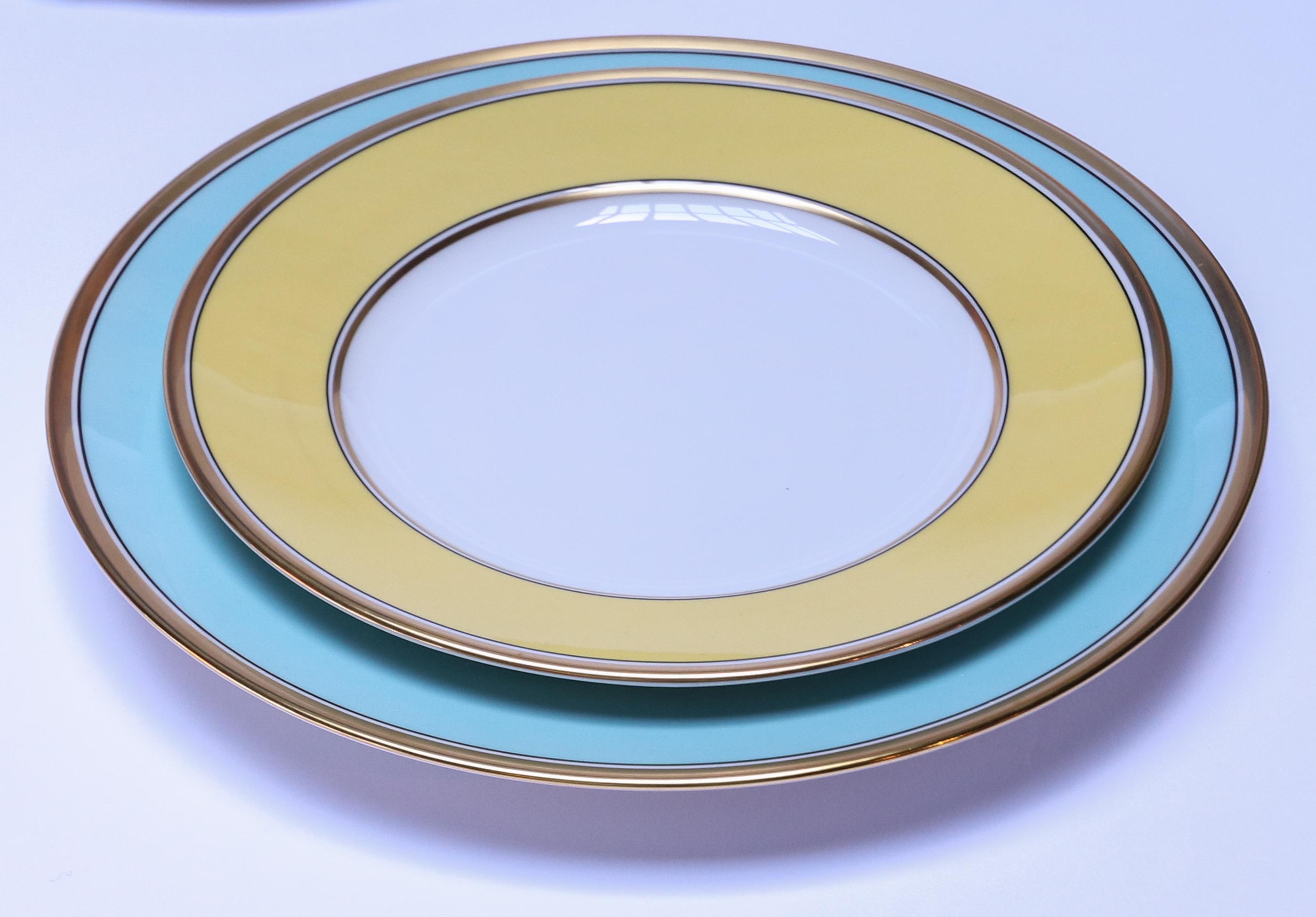 Porcelain Richard Ginori Contessa Citrino Yellow Dessert Plate