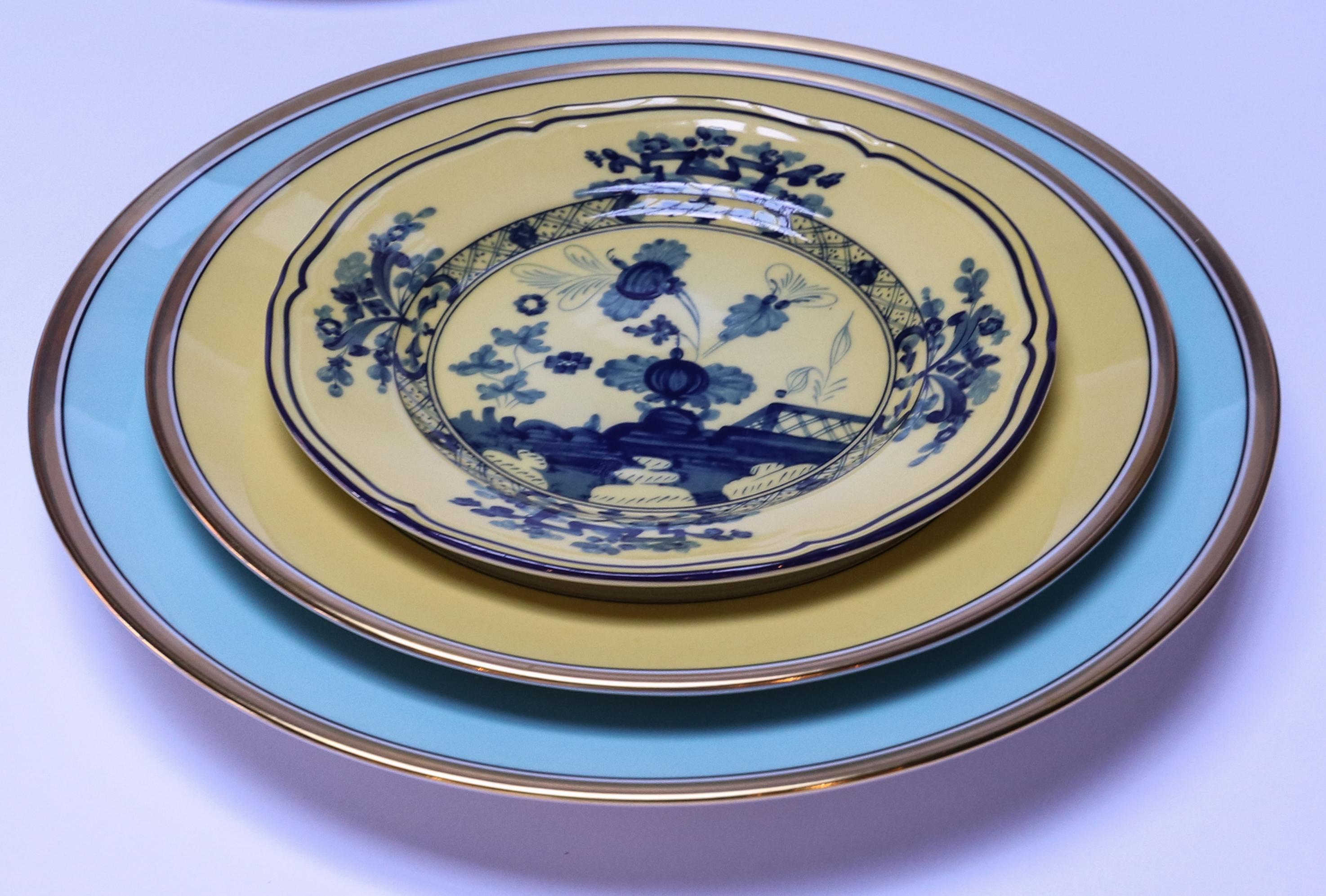 Porcelaine Richard Ginori Assiette à dîner Contessa Indaco bleu