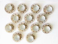 Richard Ginori Vintage Italian White & Gold Coffee or Tea Cup Saucer, Set of 12