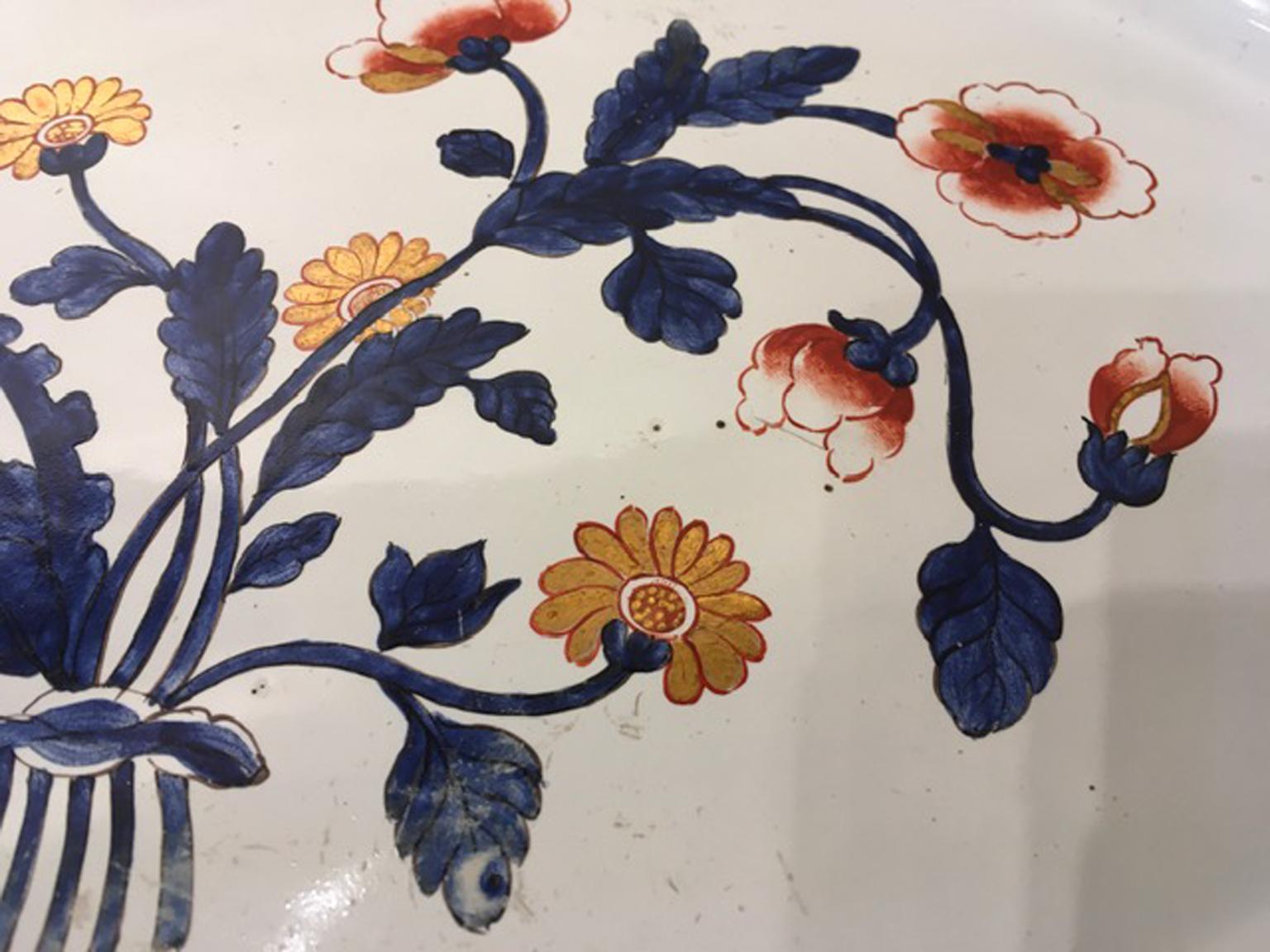 Italian Italy Richard Ginori Late 18th Century Porcelain Tray Underplate For Sale