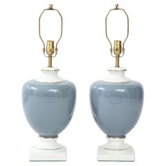 Richard Ginori French Blue Porcelain Lamps