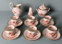 Richard Ginori “Galli Rossi” Porcelain Coffee Set, Doccia Manufactory, Florence