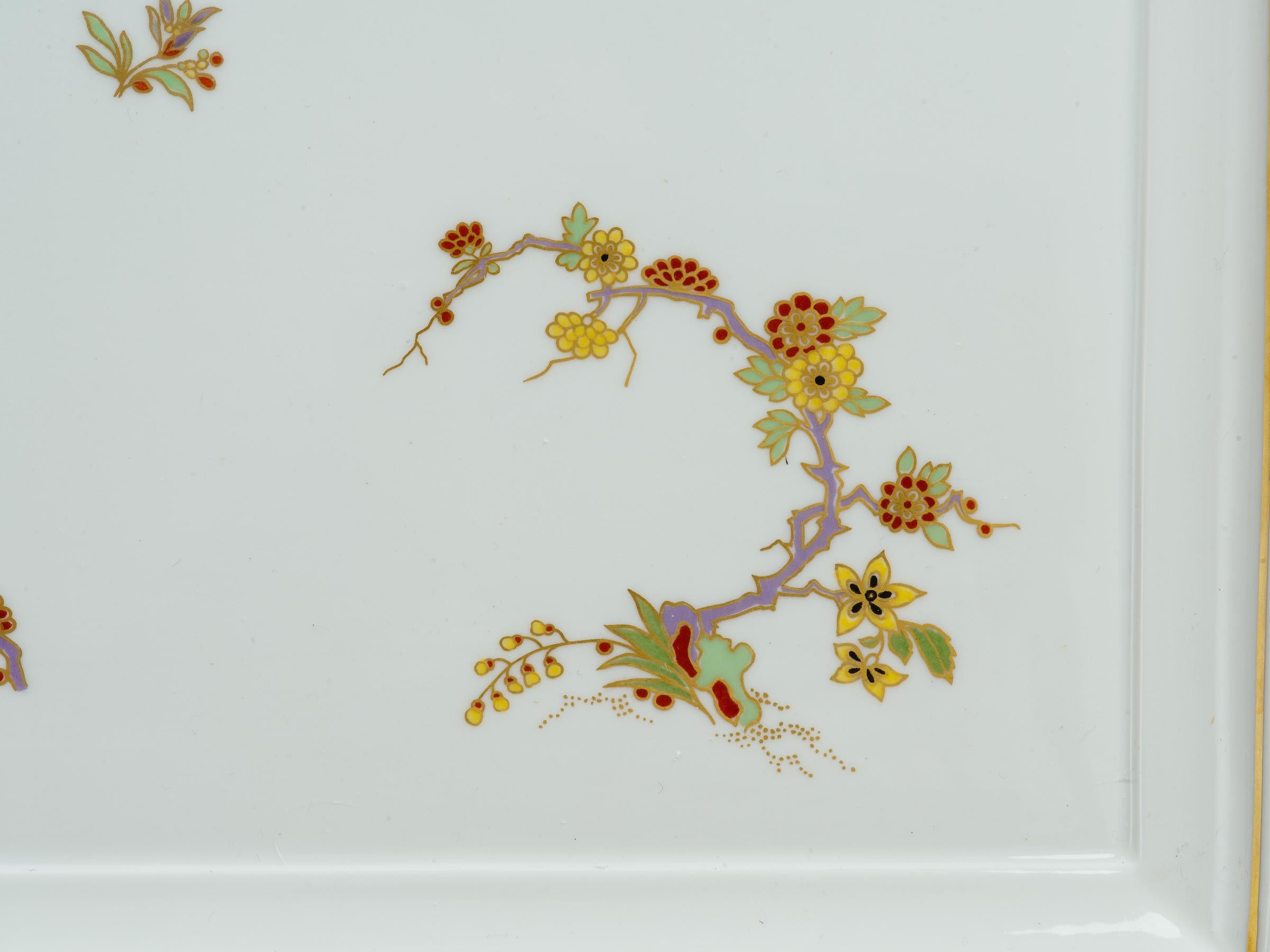 Italian Richard Ginori Birds of Paradise Gilt Decorated Porcelain Tray