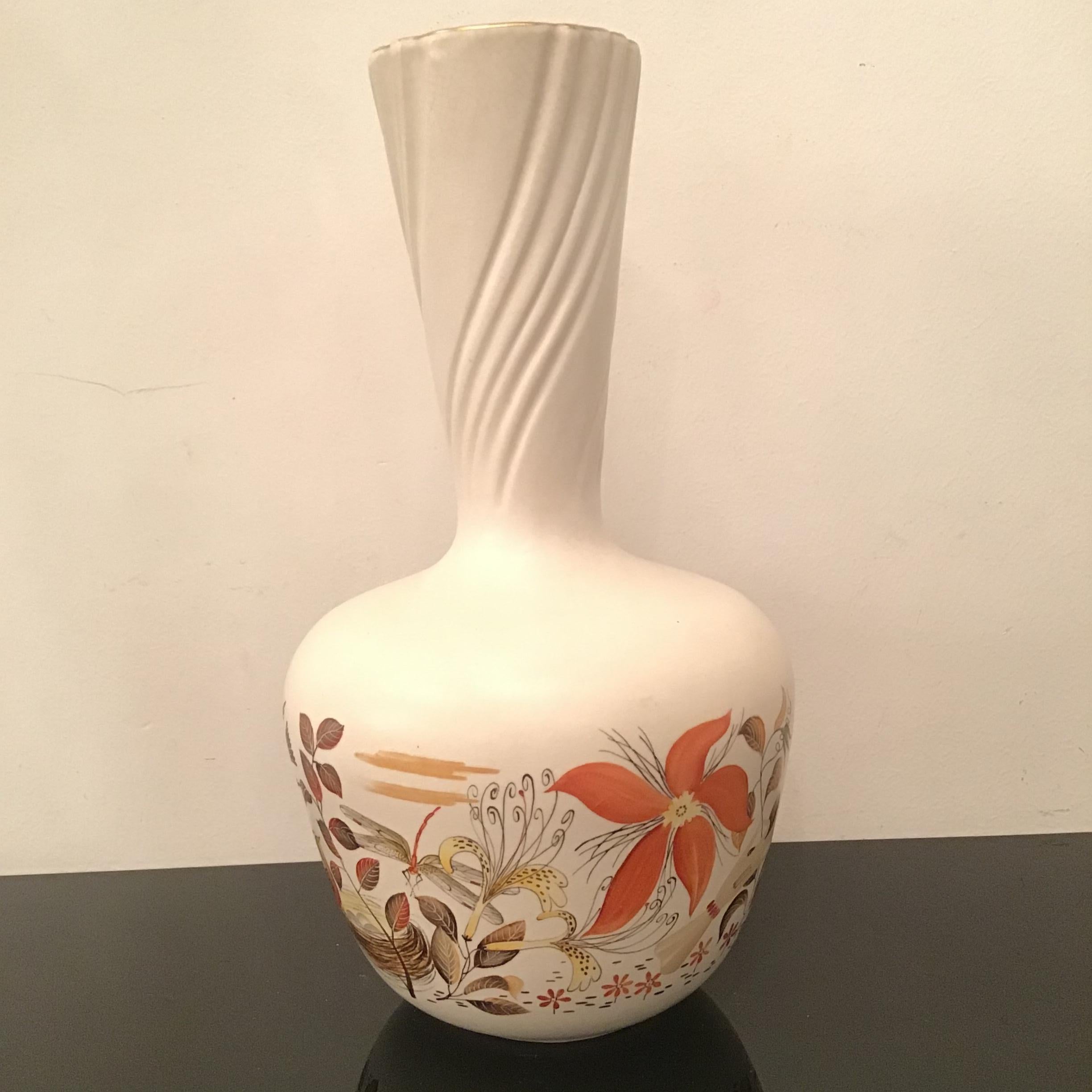 Richard Ginori “Giovanni Gariboldi “ Ceramic Vase 1950 Italy  For Sale 4