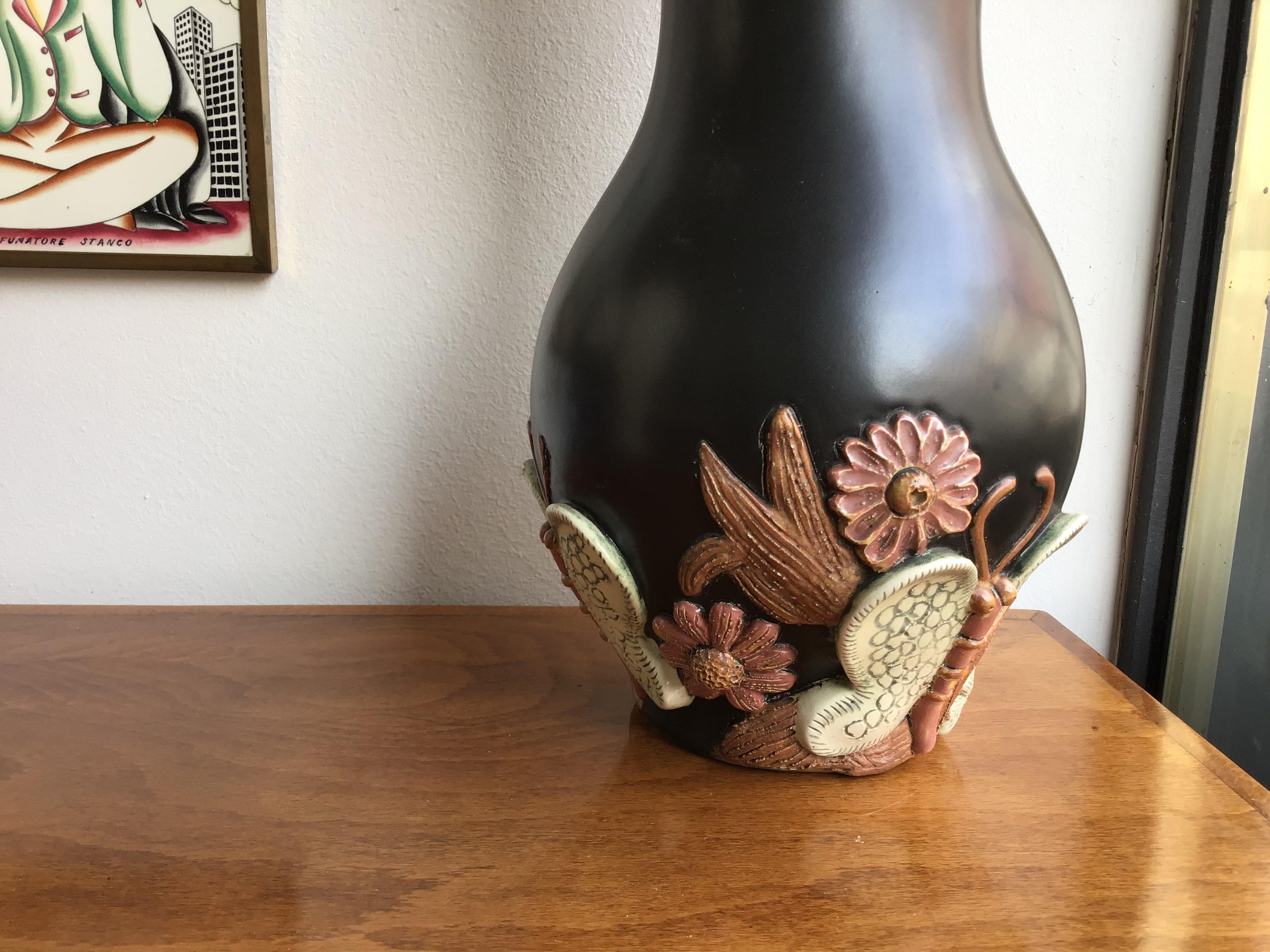 Italian Richard Ginori Giovanni Gariboldi Ceramic Vase, 1950, Italy For Sale