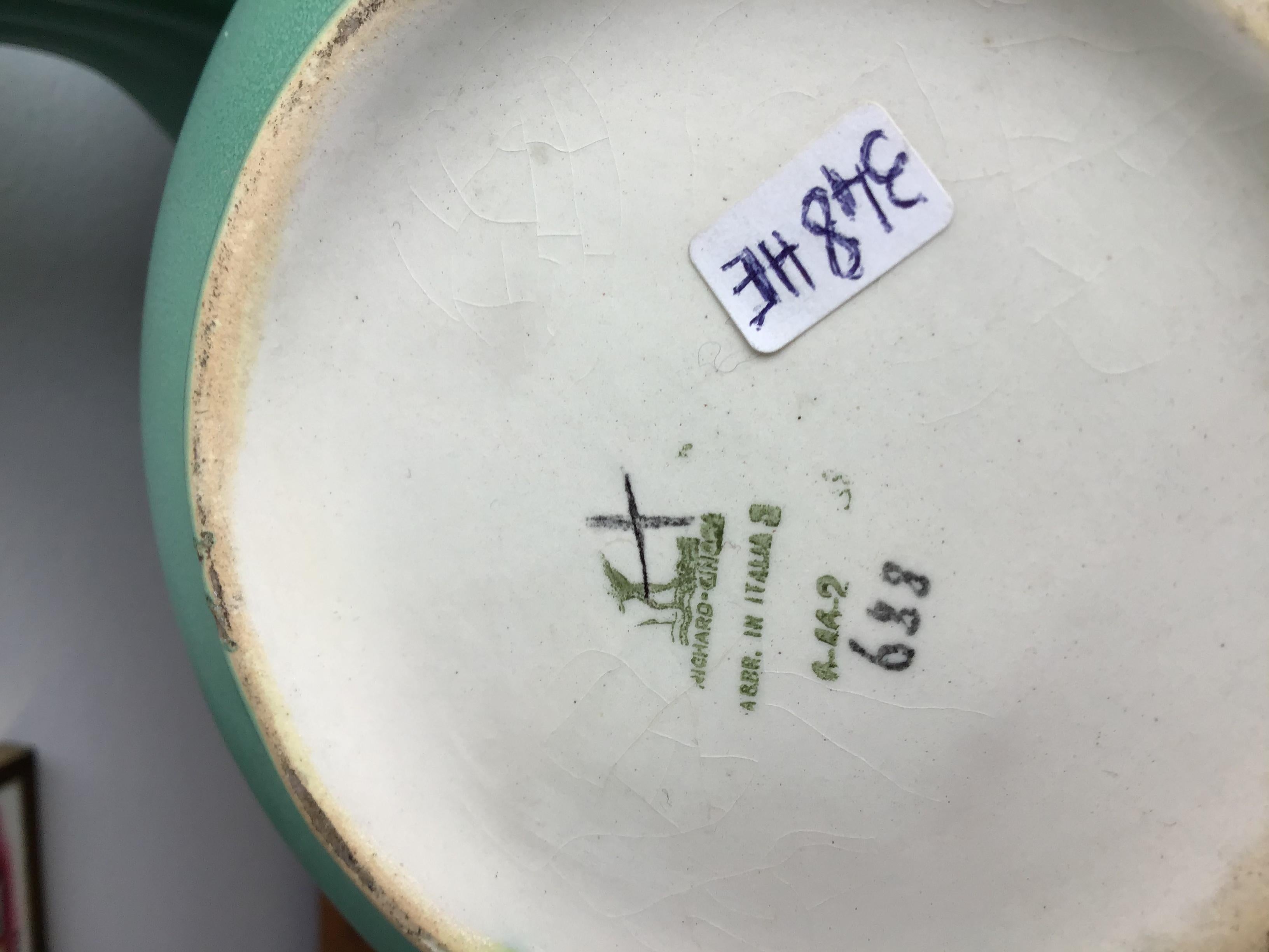 Richard Ginori Giovanni Gariboldi Vaso verde in ceramica, 1950, Italia in vendita 10