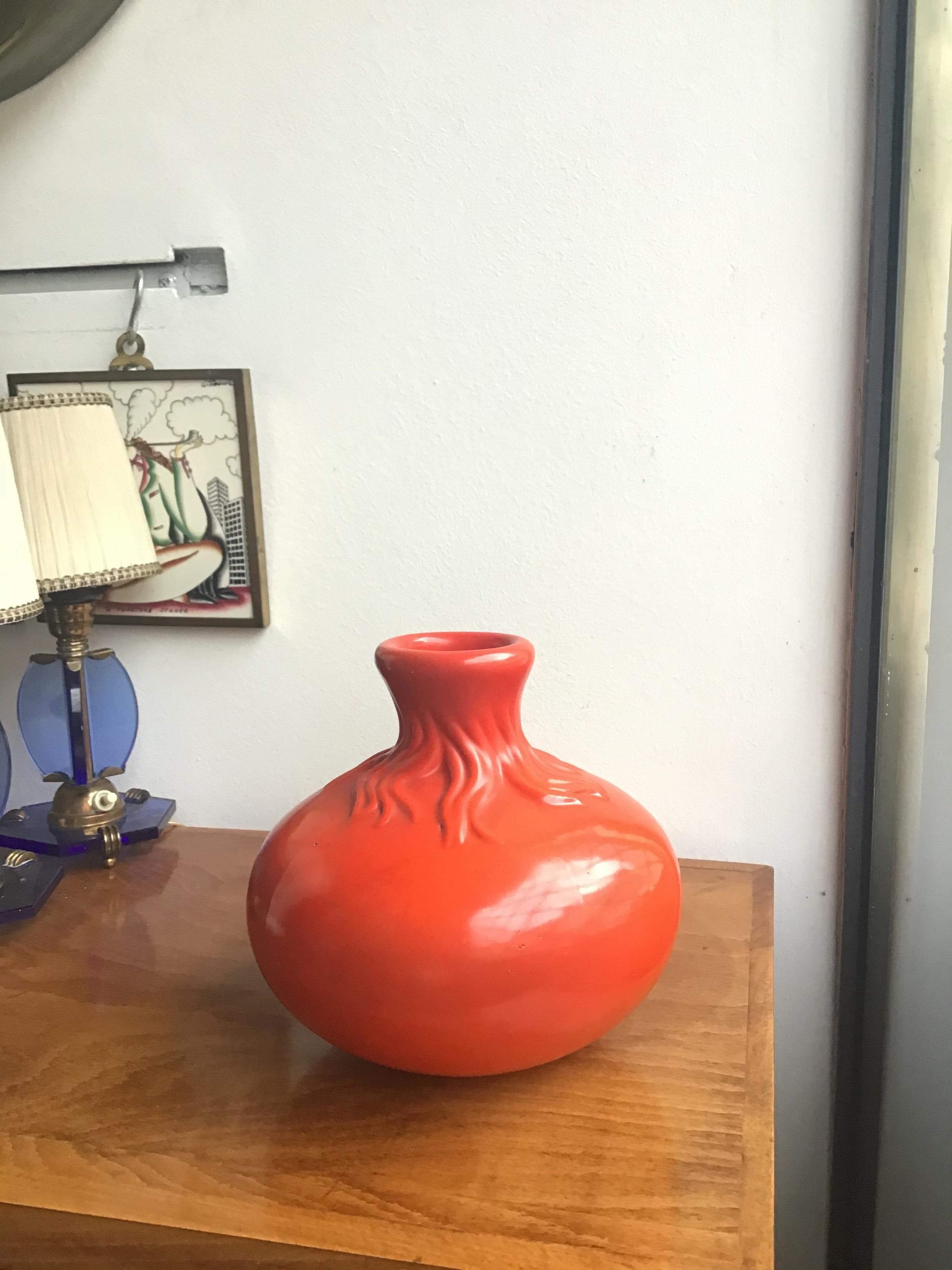 Richard Ginori Giovanni Gariboldi Red Ceramic, 1950, Italy For Sale 3