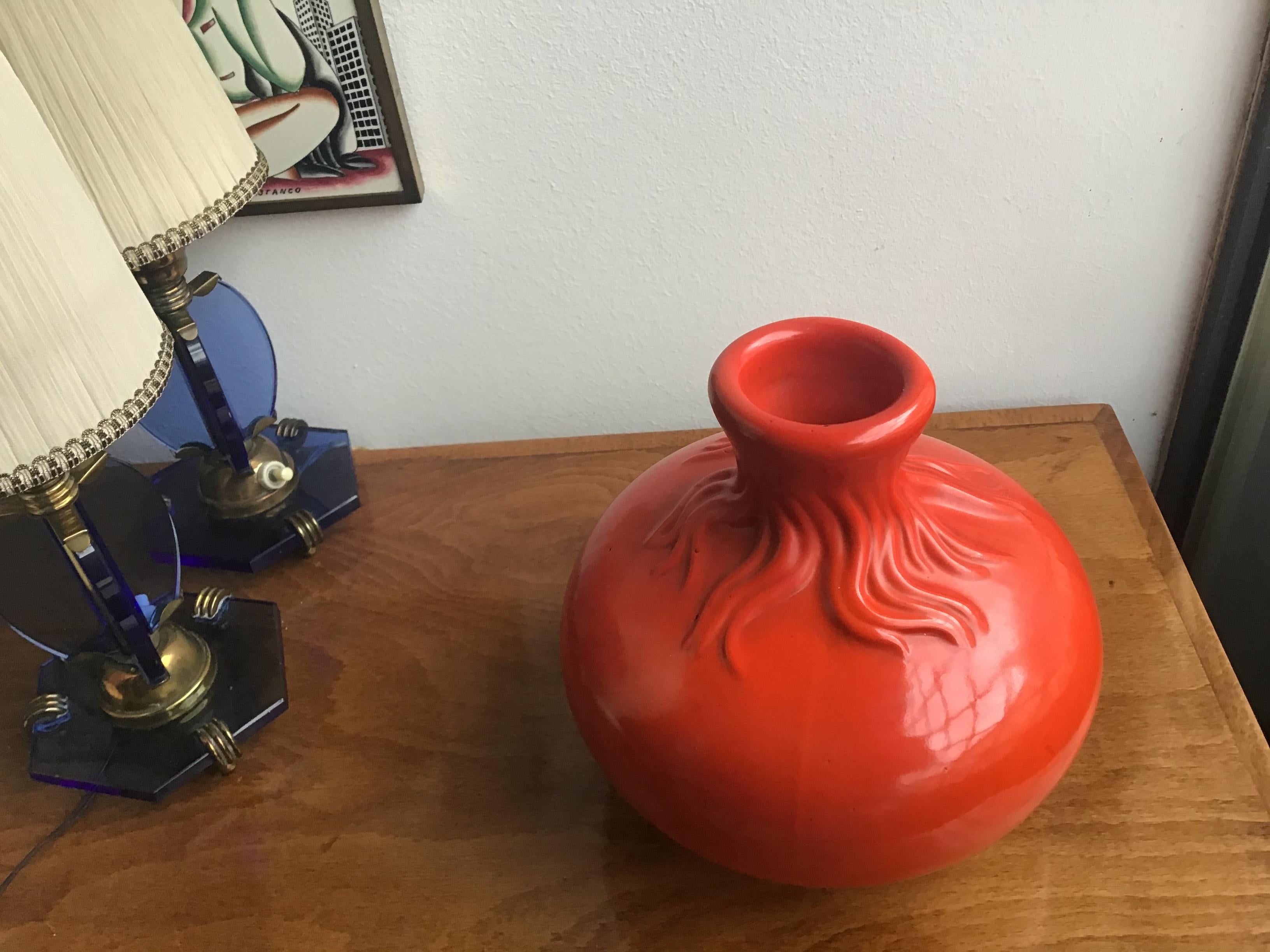 Richard Ginori Giovanni Gariboldi Red Ceramic, 1950, Italy For Sale 5