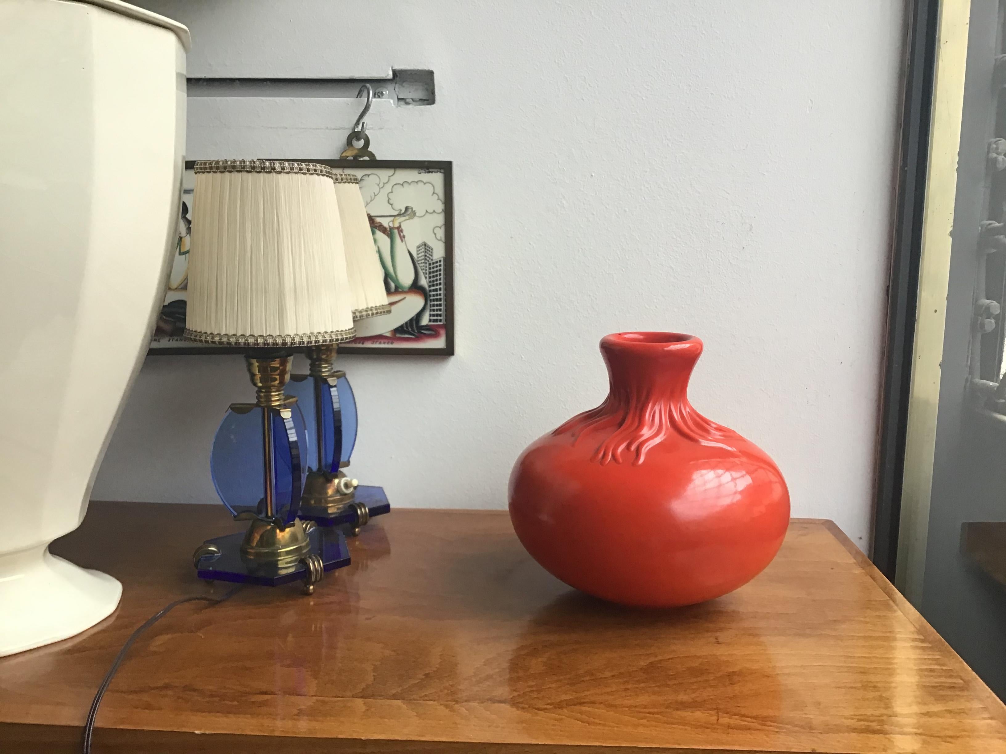 Richard Ginori Giovanni Gariboldi ceramica rossa 1950 Italia.