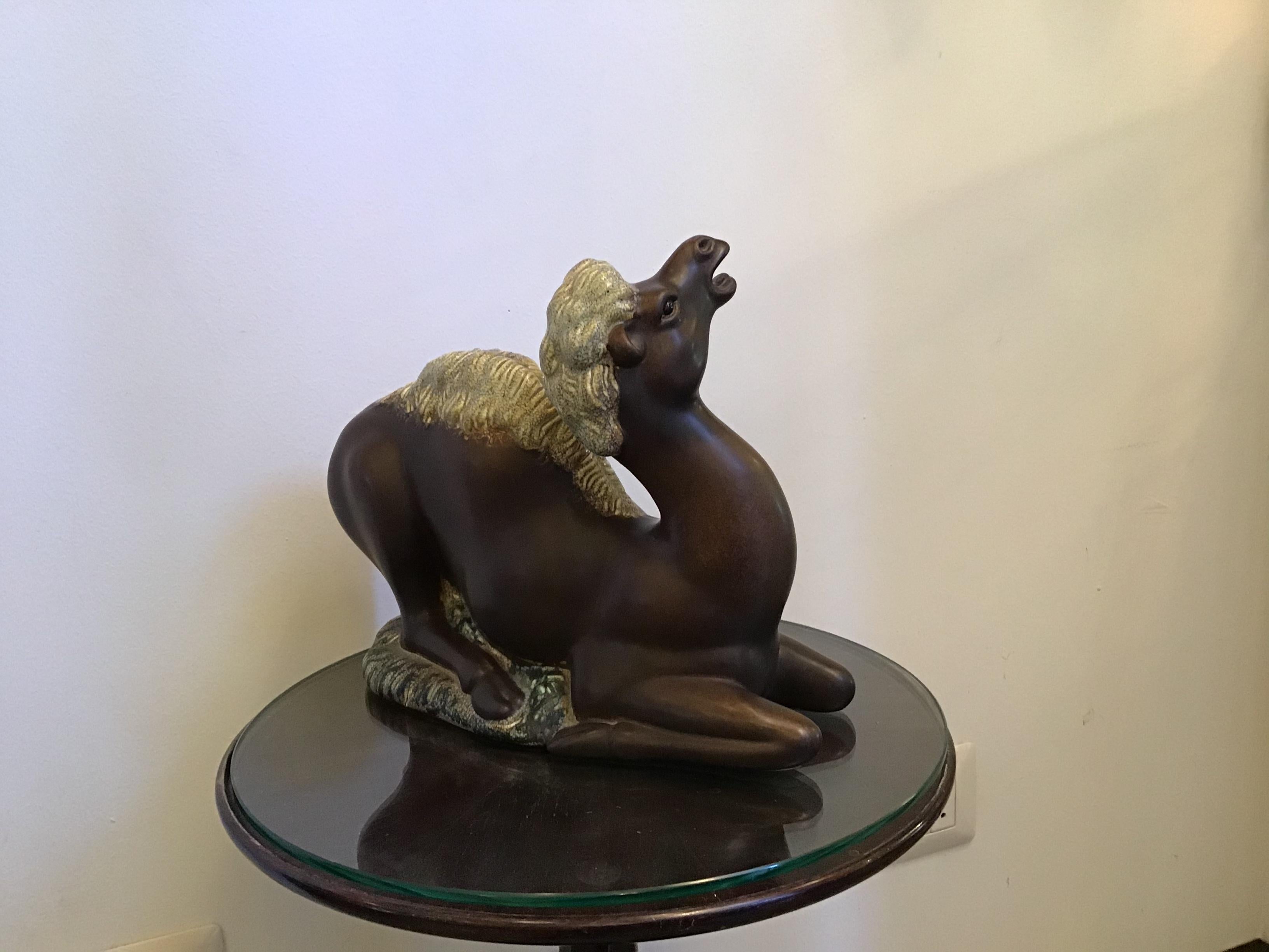 Italian Richard Ginori Giovanni Gariboldi San Cristoforo Dromedary Ceramic, 1936, Italy For Sale