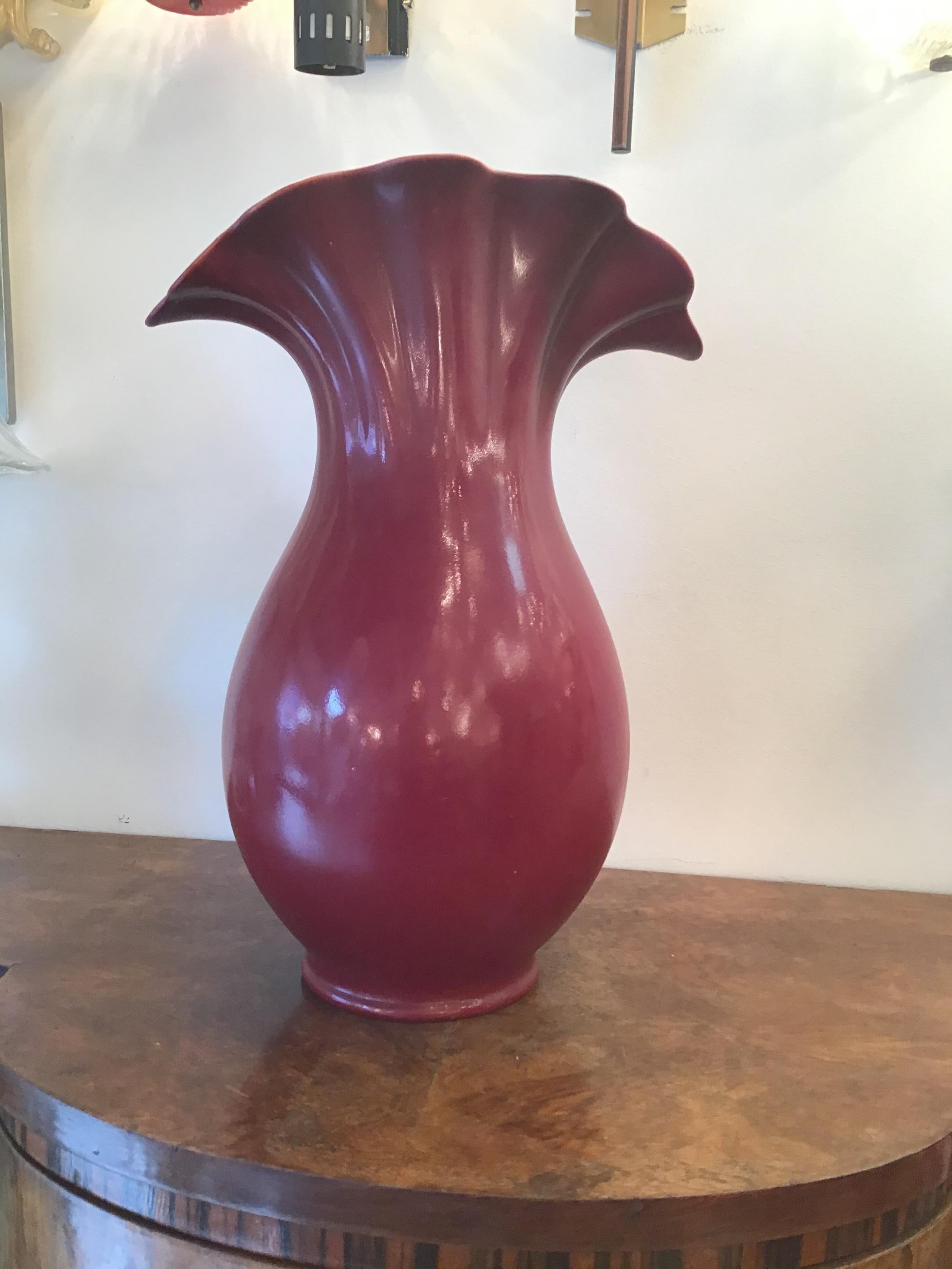 Richard Ginori Giovanni Gariboldi Vase Ceramic, 1950, Italy In Excellent Condition In Milano, IT