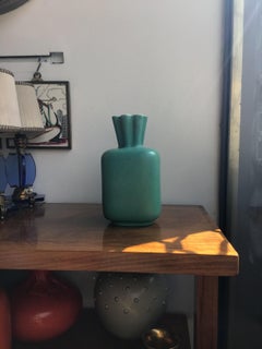 Richard Ginori Giovanni Gariboldi Vase Green Ceramic, 1950, Italy