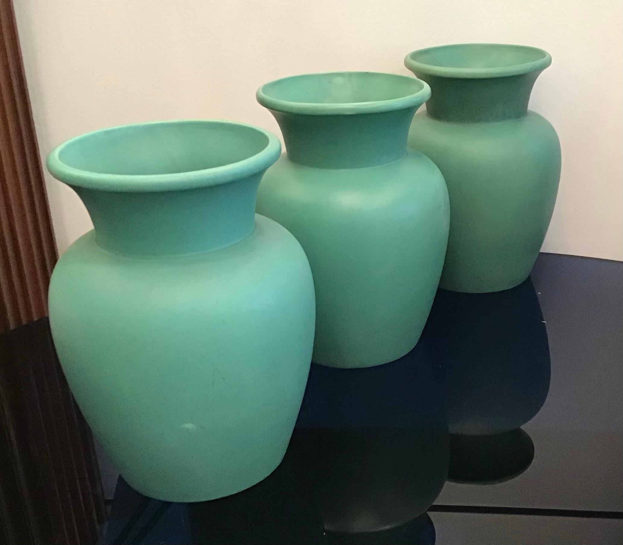 Mid-20th Century Richard Ginori Giovanni Gariboldi Vase Green Ceramic, 1950, Italy