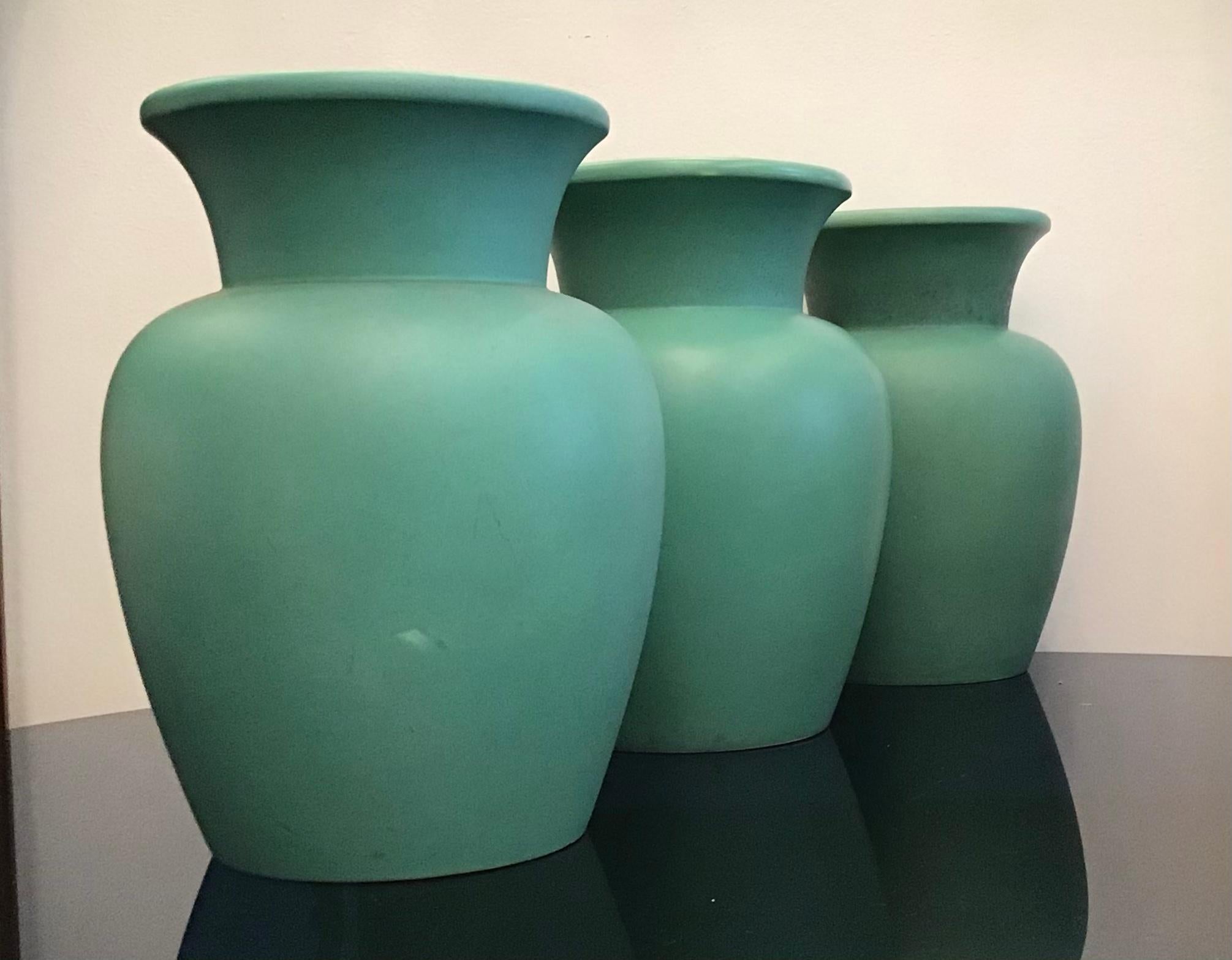 Richard Ginori Giovanni Gariboldi Vase Green Ceramic, 1950, Italy 1