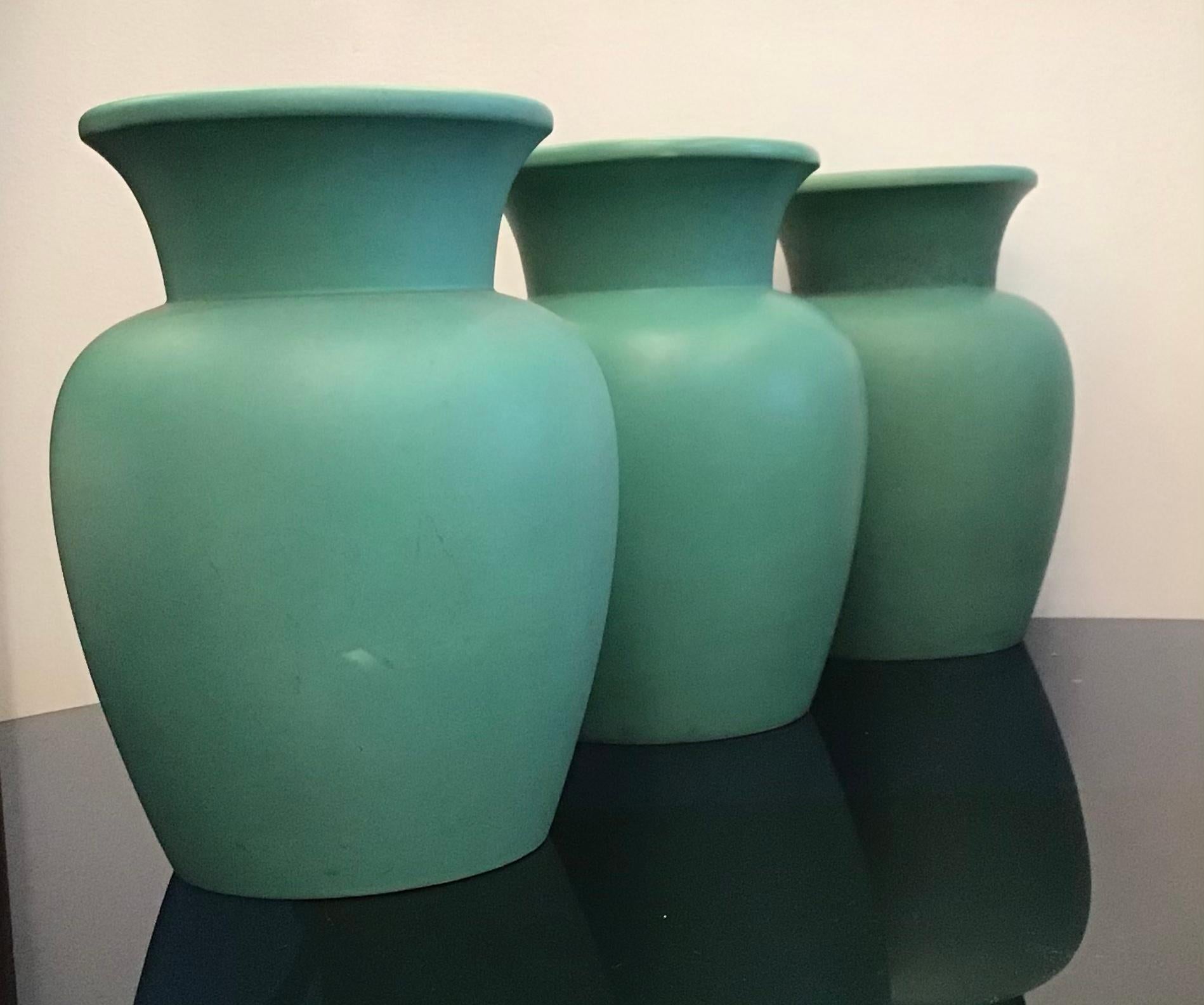 Richard Ginori Giovanni Gariboldi Vase Green Ceramic, 1950, Italy 2
