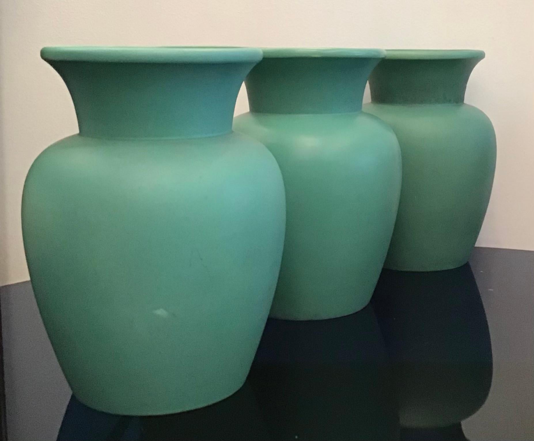 Richard Ginori Giovanni Gariboldi Vase Green Ceramic, 1950, Italy 3