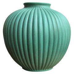 Richard Ginori Giovanni Gariboldi Vase Green Ceramic 1950 Italy