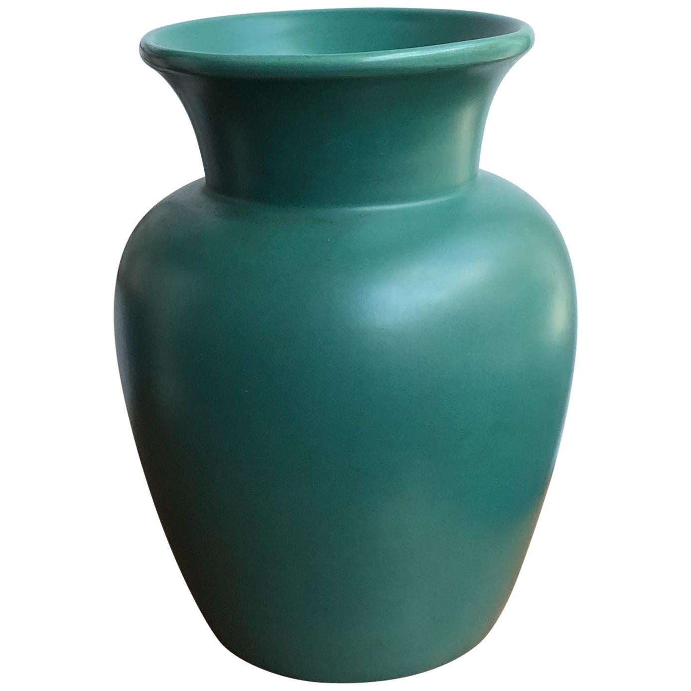 Richard Ginori Giovanni Gariboldi Vase Green Ceramic, 1950, Italy
