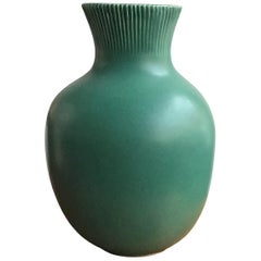 Richard Ginori Giovanni Gariboldi Vase Green Ceramic 1950 Italy 