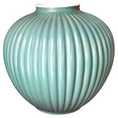 Richard Ginori Giovanni Gariboldi Vase Green Ceramic 1950 Italy