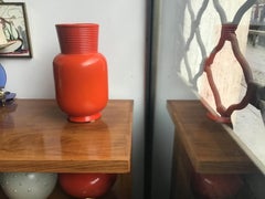 Richard Ginori Giovanni Gariboldi Vase Red Ceramic, 1950, Italy