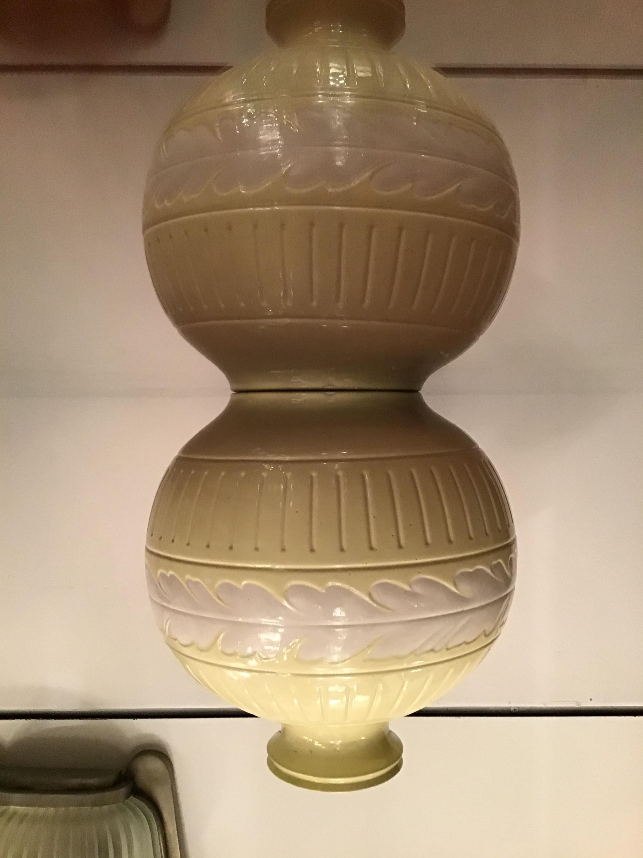 Richard Ginori Giovanni Gariboldi Vase Yellow White Ceramic, 1945, Italy In Excellent Condition For Sale In Milano, IT